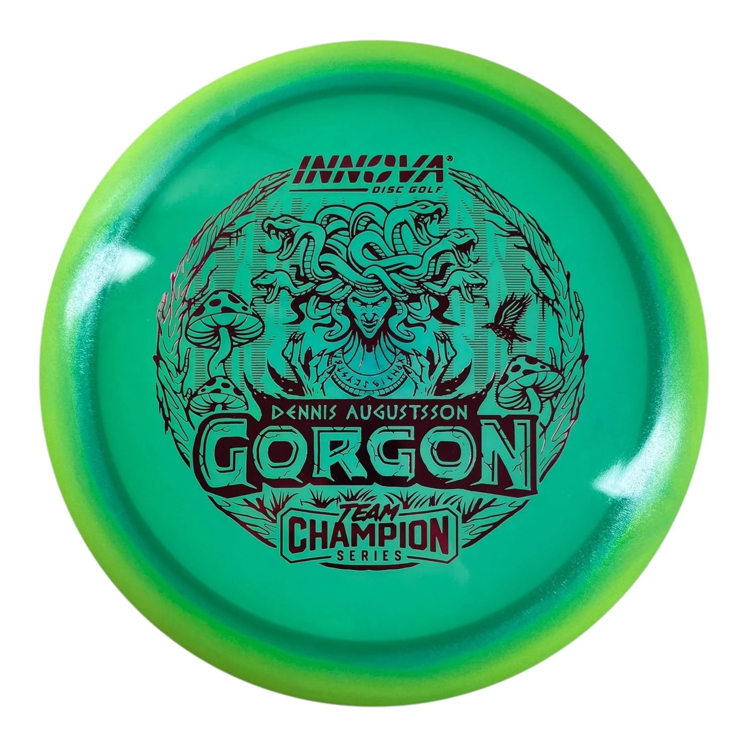 Innova Champion Discs Gorgon | Glow Halo Champion | Green/Red 173g (Dennis Augustsson) Disc Golf