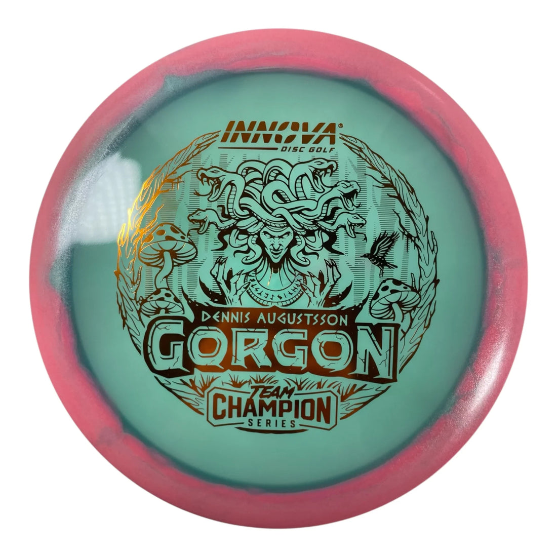 Innova Champion Discs Gorgon | Glow Halo Champion | Pink/Bronze 175g (Dennis Augustsson) Disc Golf