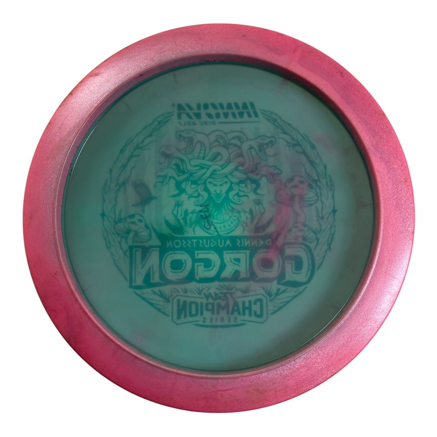 Innova Champion Discs Gorgon - Used Excellent | Proto Glow Halo Champion | Pink/Bronze 175g (Dennis Augustsson) Disc Golf