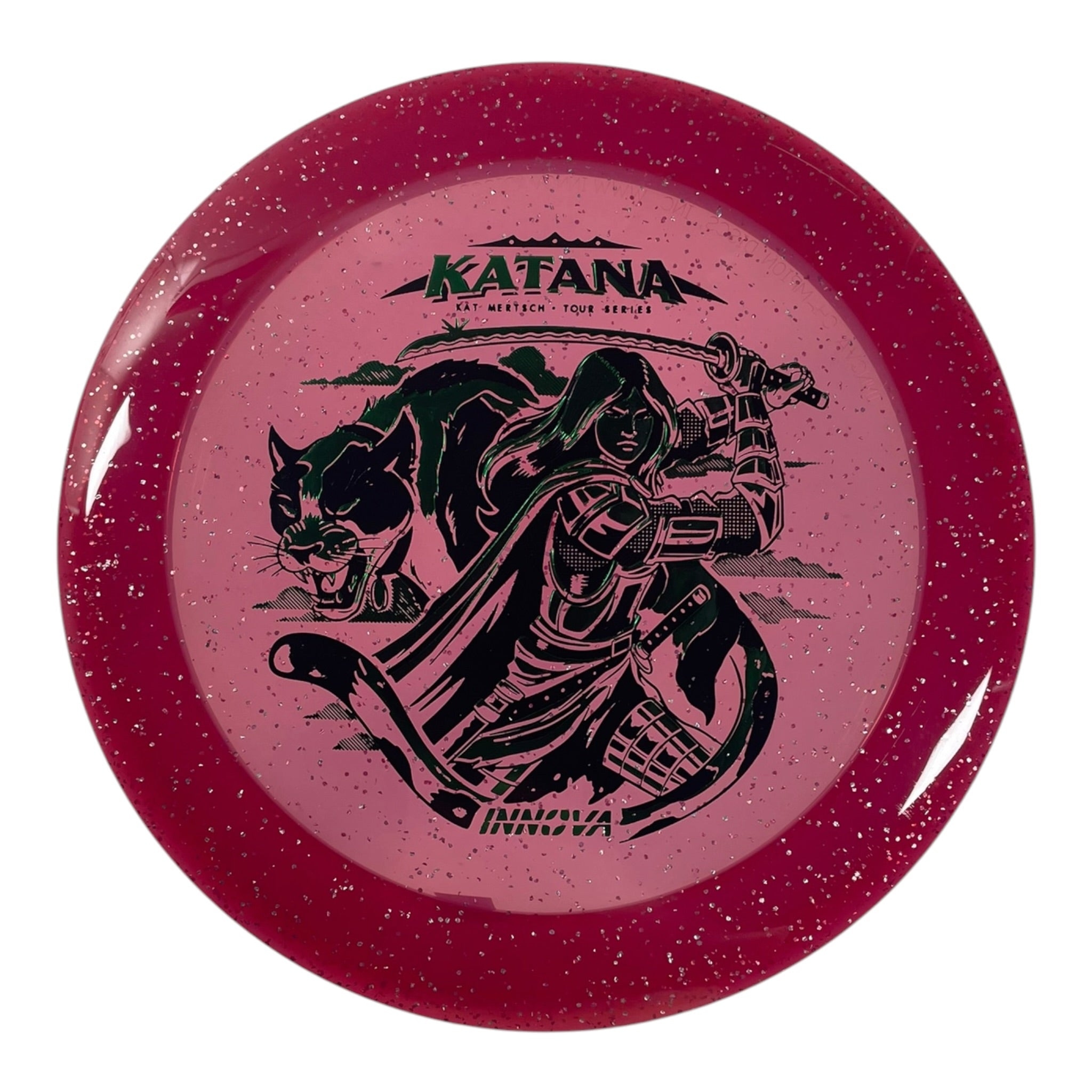 Innova Champion Discs Katana | Metal Flake Champion | Red/Green 170g (Kat Mertsch) Disc Golf