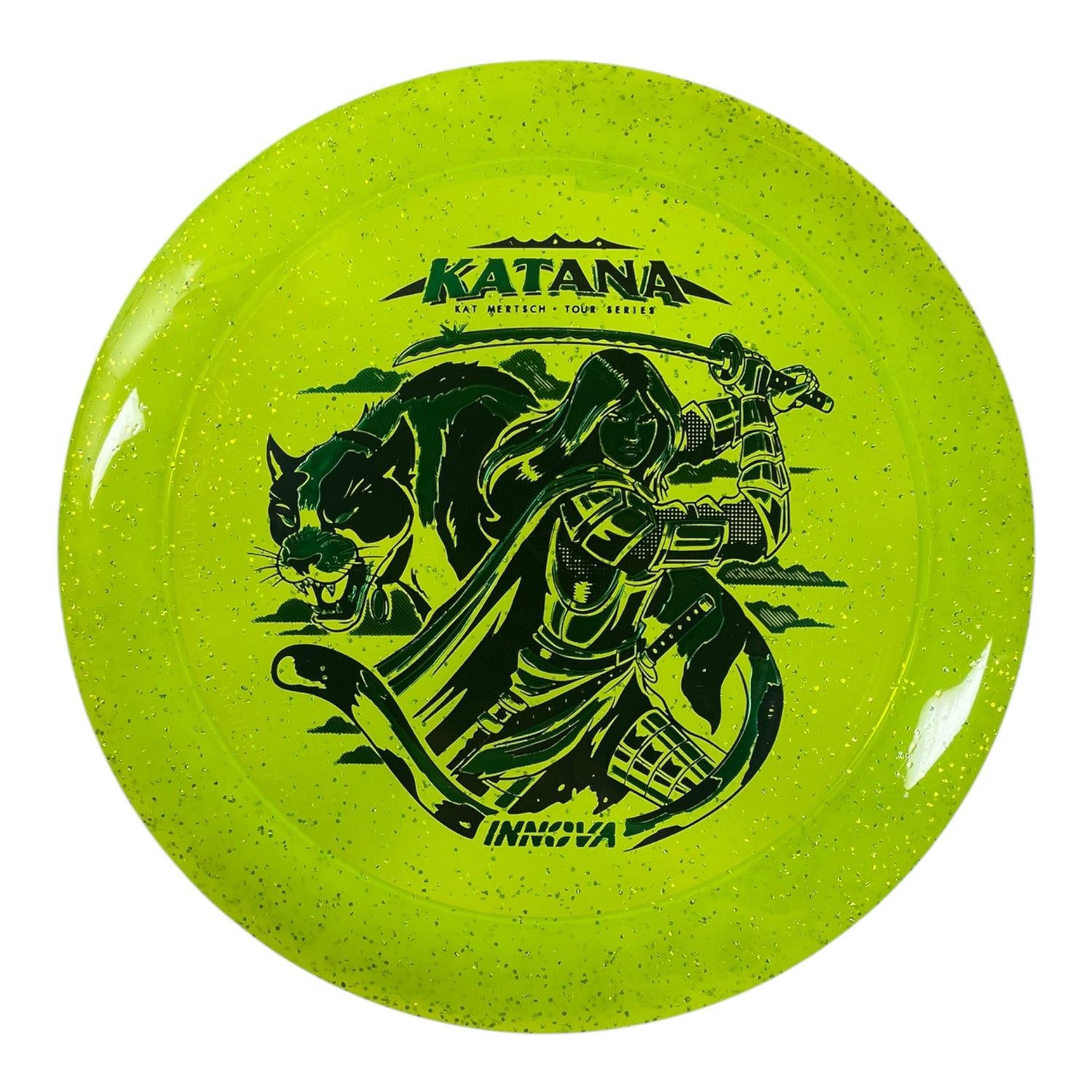 Innova Champion Discs Katana | Metal Flake Champion | Yellow/Green 171g (Kat Mertsch) Disc Golf