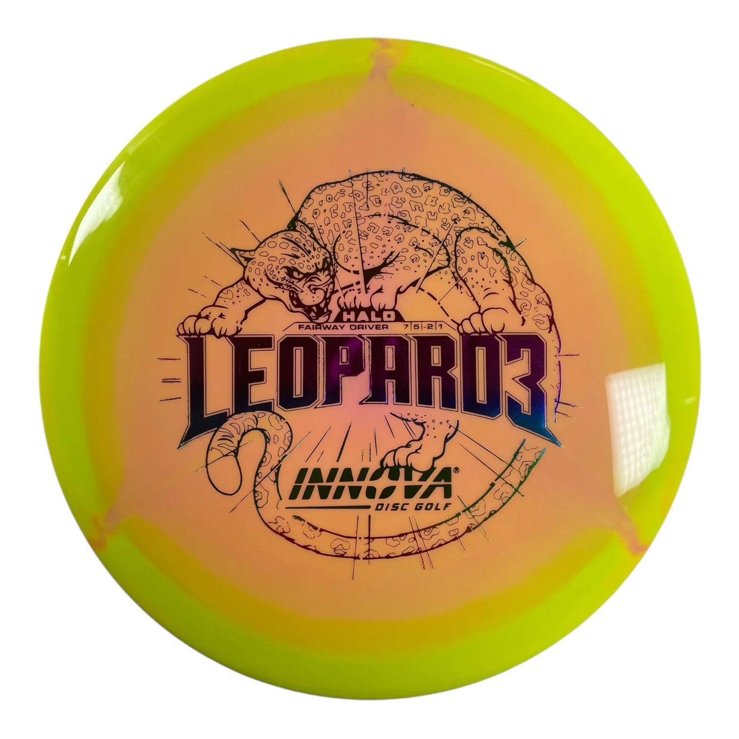 Innova Champion Discs Leopard3 | Halo Star | Yellow/Rainbow/Sunset 172g Disc Golf