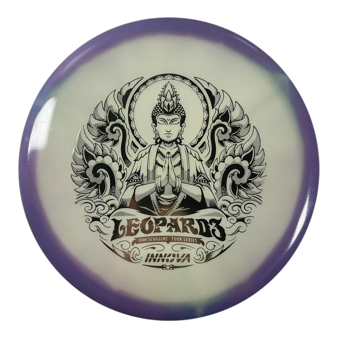 Innova Champion Discs Leopard3 | Proto Glow Halo Star | Purple/Gold 175g (Ohn Scoggins) Disc Golf