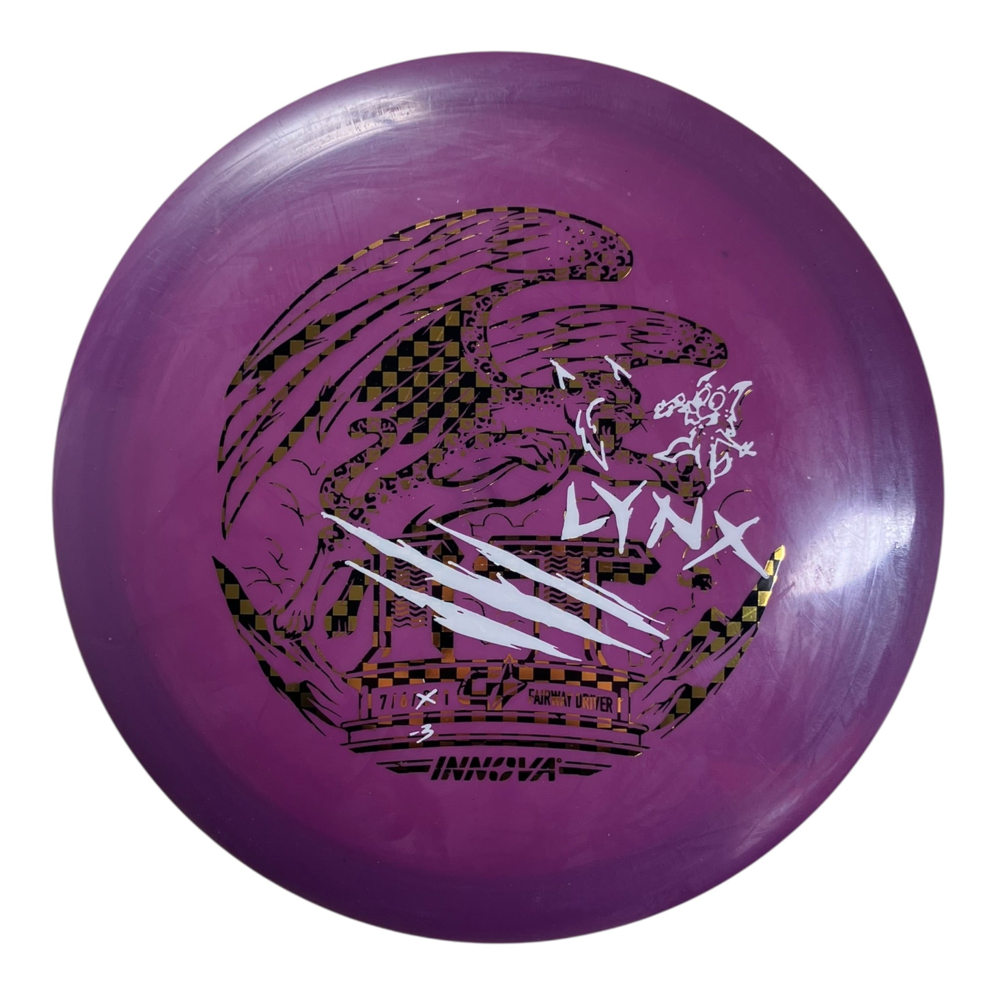 Innova Champion Discs Lynx | GStar | Purple/Checkers 172g (Over Stamp) Disc Golf