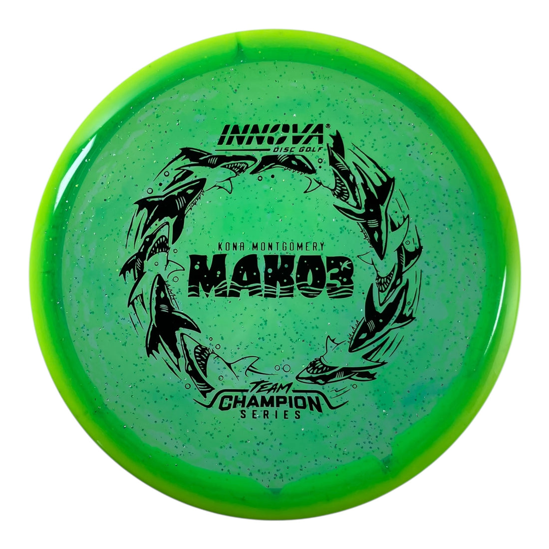 Innova Champion Discs Mako3 | Metalflake Halo Champion | Green/Black 180g (Kona Montgomery) Disc Golf
