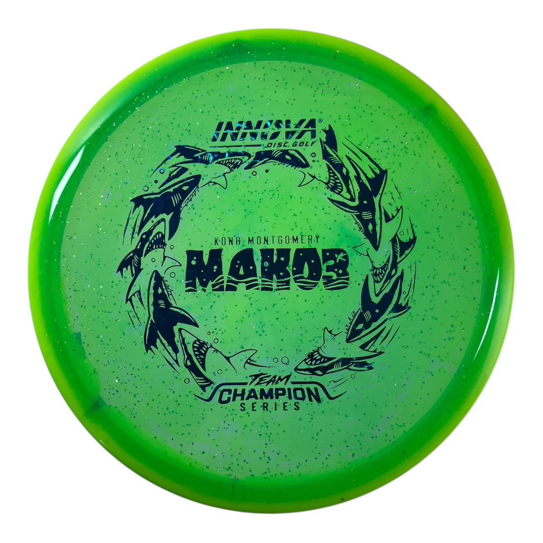 Innova Champion Discs Mako3 | Metalflake Halo Champion | Green/Blue 180g (Kona Montgomery) Disc Golf
