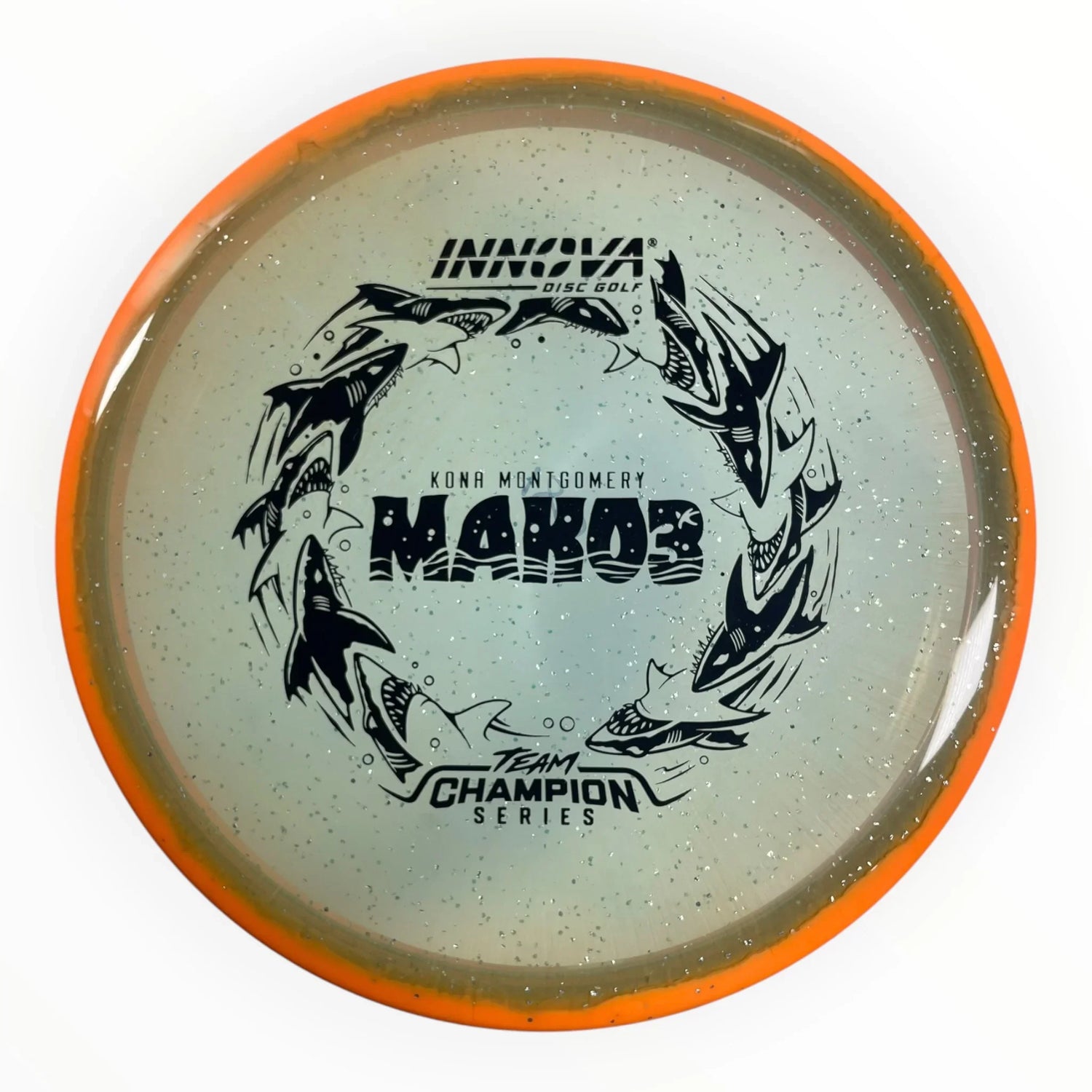 Innova Champion Discs Mako3 | Metalflake Halo Champion | Orange/Black 180g (Kona Montgomery) Disc Golf