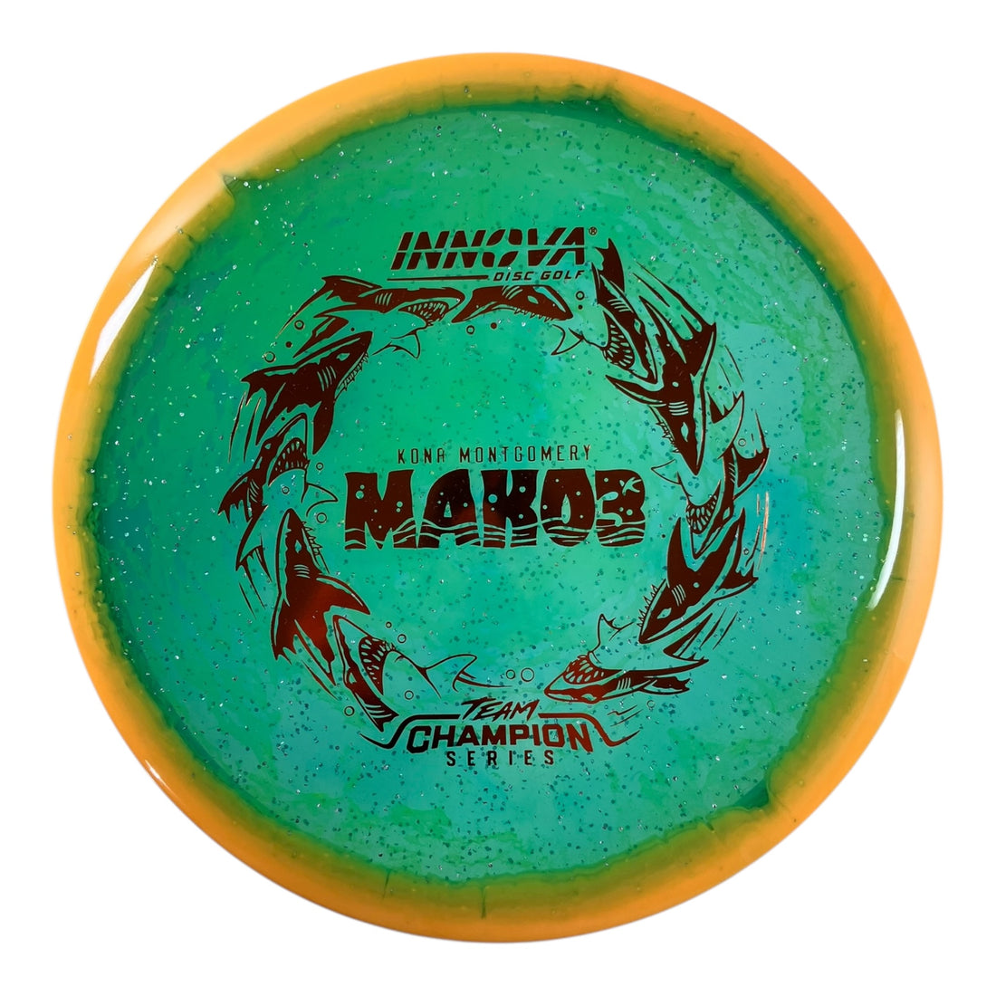 Innova Champion Discs Mako3 | Metalflake Halo Champion | Orange/Bronze 180g (Kona Montgomery) Disc Golf