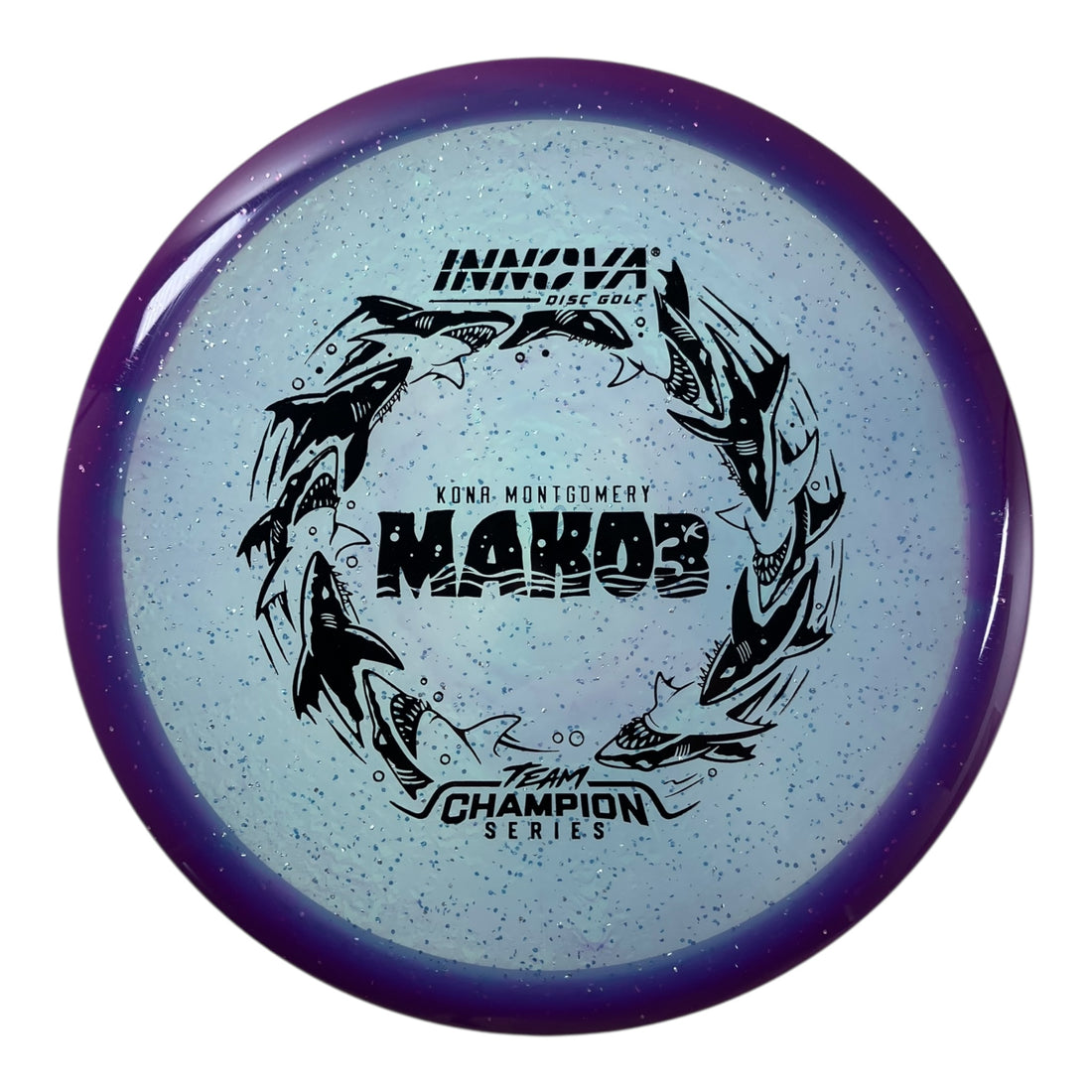Innova Champion Discs Mako3 | Metalflake Halo Champion | Purple/Black 180g (Kona Montgomery) Disc Golf