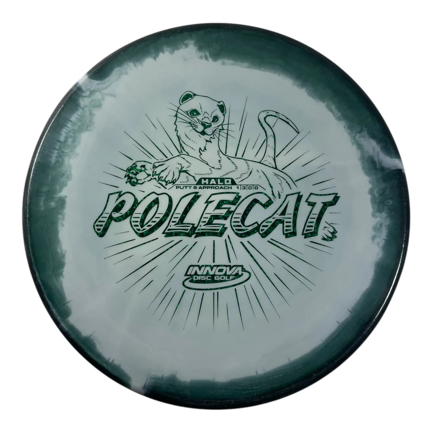 Innova Champion Discs Polecat | Halo Star | Black/Green Sparkle 175g Disc Golf