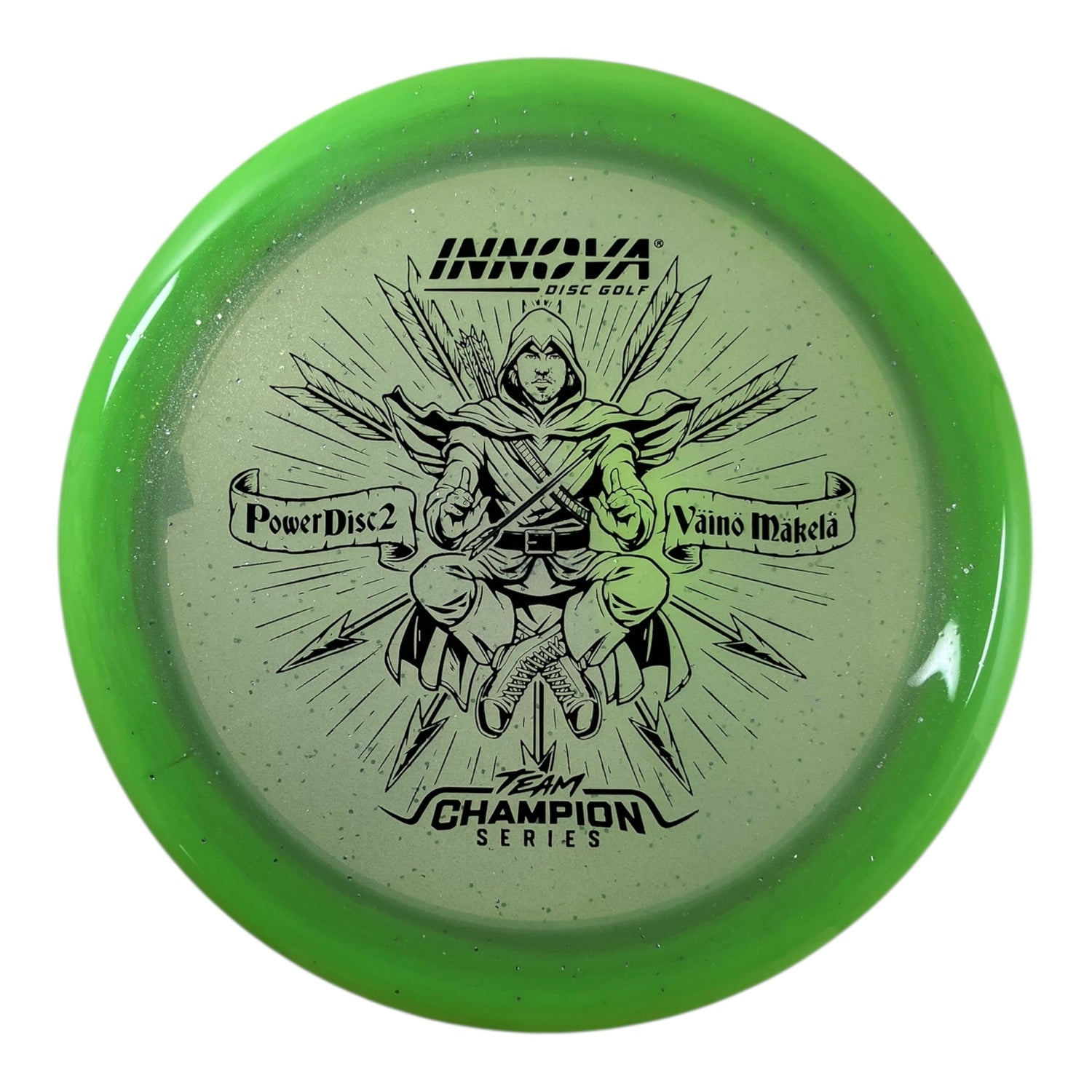 Innova Champion Discs Power Disc2 | Moondust Halo Champion | Green/Black 175g (Vaino Makela) Disc Golf