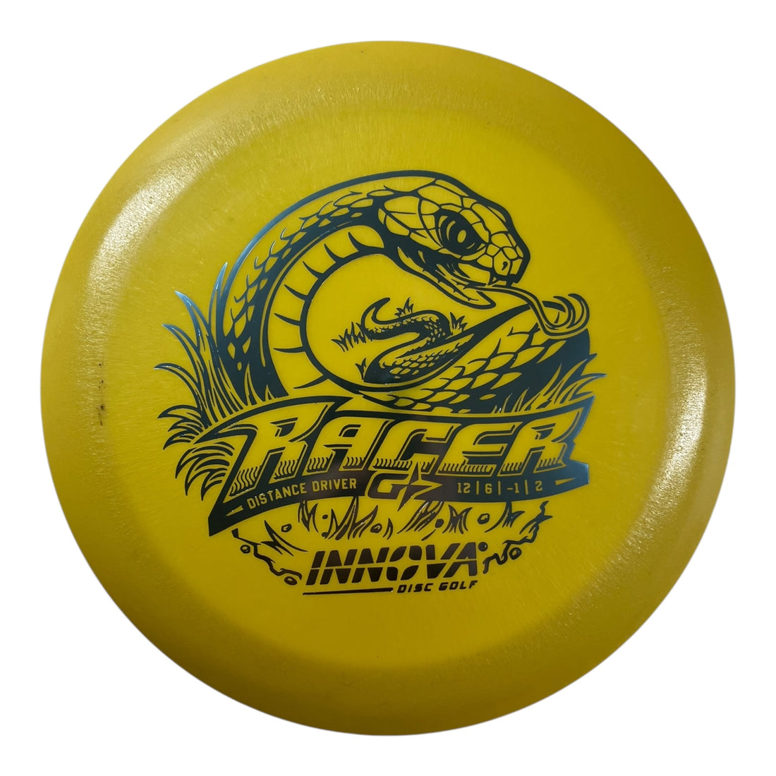 Yellow Rakerd Disc Shop all Racer available at Perks and Re-creation! We Love Disc Golf!