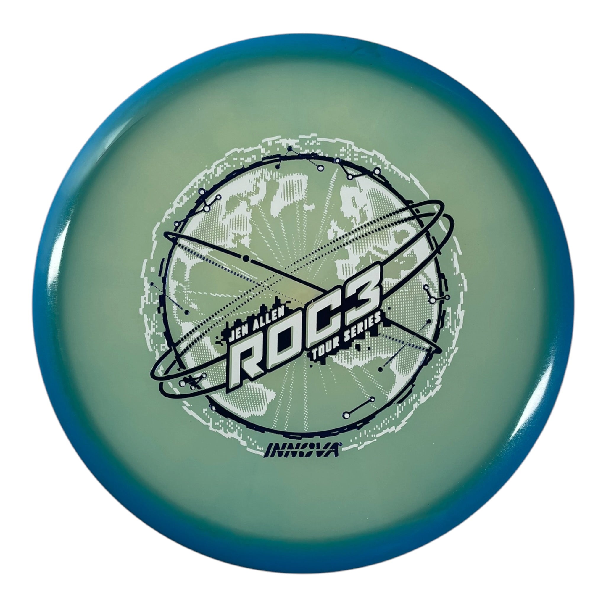 Innova Champion Discs Roc3 | Proto Glow Halo Champion | Blue/White 180g (Jen Allen) Disc Golf