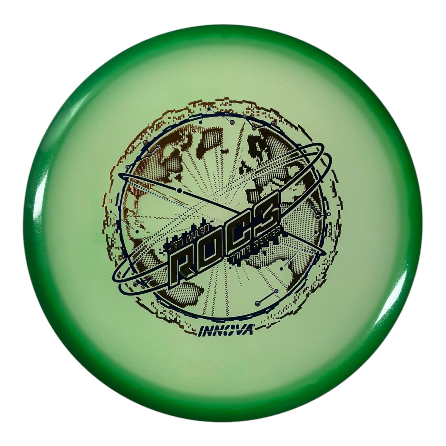 Innova Champion Discs Roc3 | Proto Glow Halo Champion | Green/Bronze 180g (Jen Allen) Disc Golf