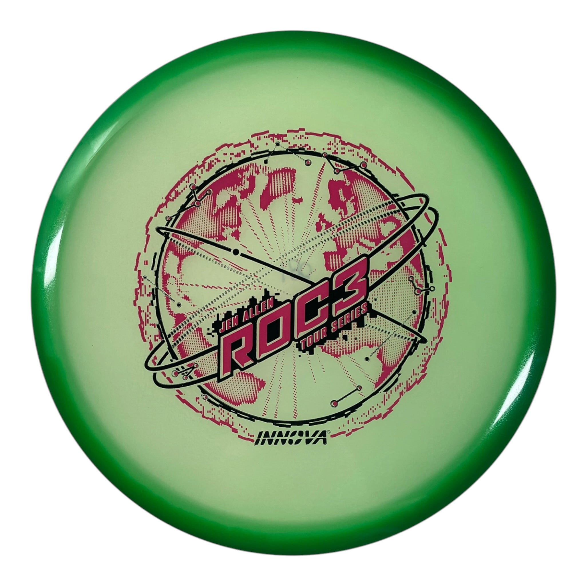 Innova Champion Discs Roc3 | Proto Glow Halo Champion | Green/Pink 180g (Jen Allen) Disc Golf