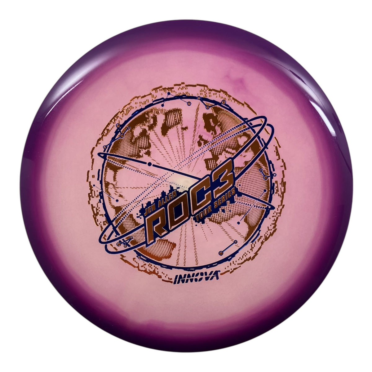 Innova Champion Discs Roc3 | Proto Glow Halo Champion | Purple/Gold 180g (Jen Allen) Disc Golf