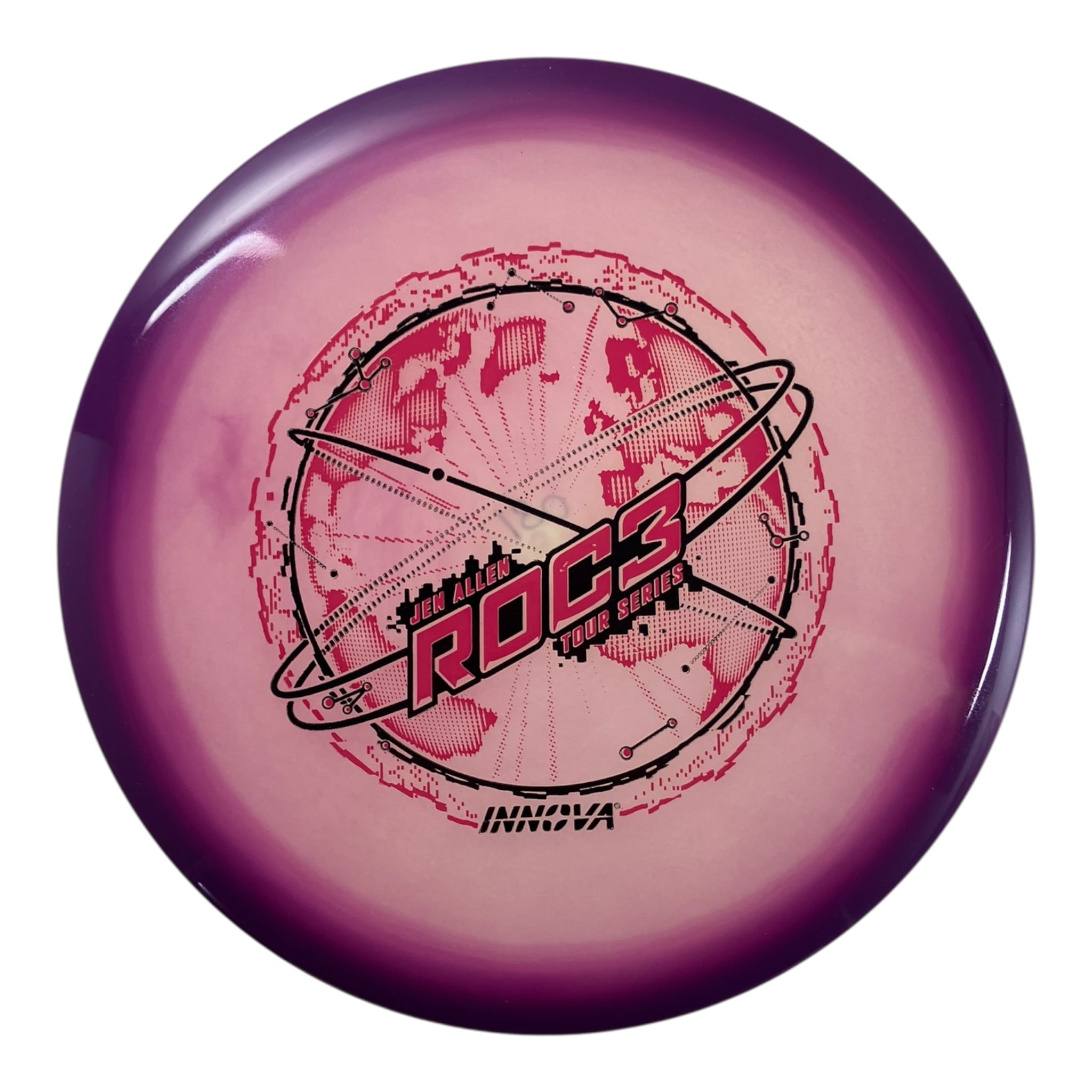 Innova Champion Discs Roc3 | Proto Glow Halo Champion | Purple/Gold 180g (Jen Allen) Disc Golf