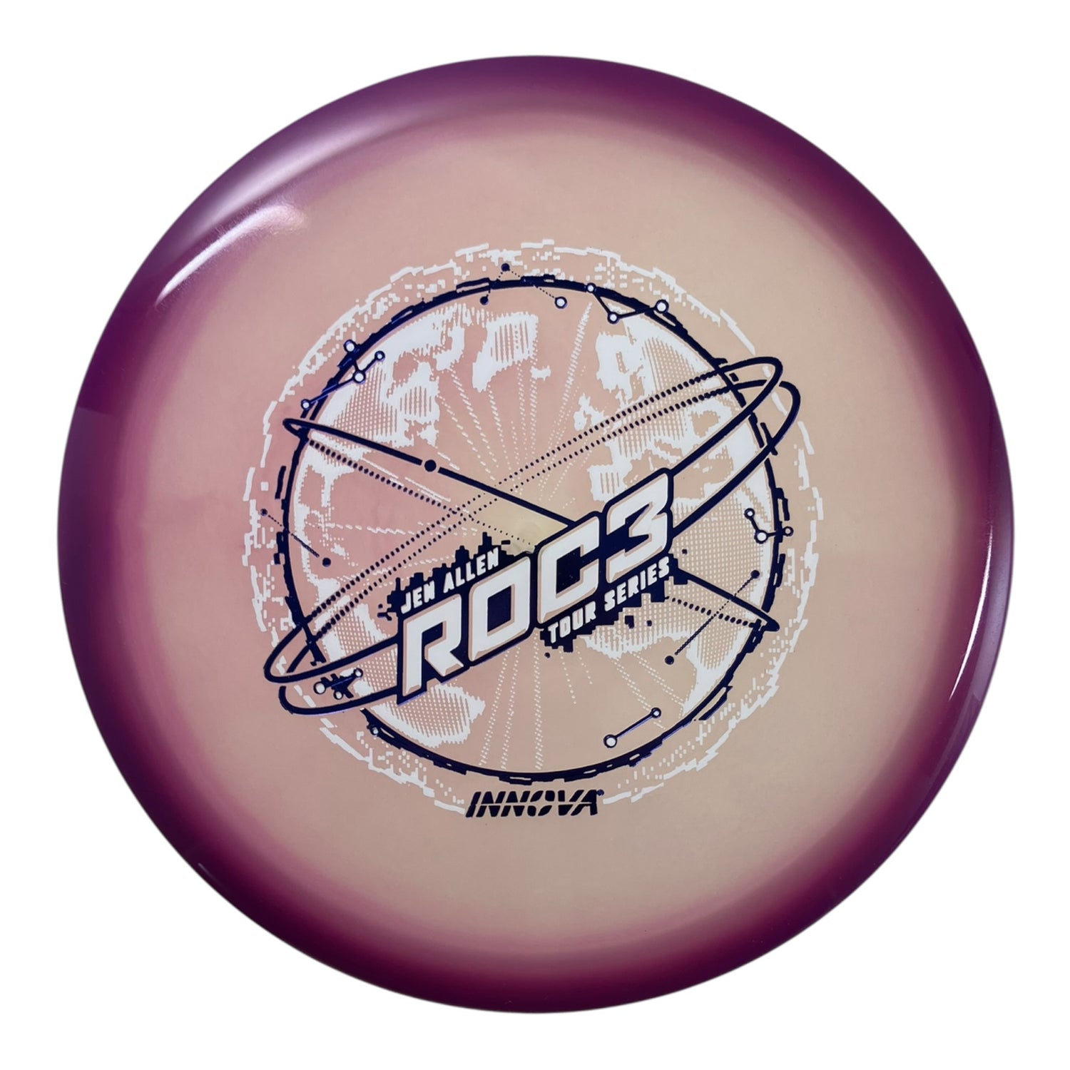 Innova Champion Discs Roc3 | Proto Glow Halo Champion | Purple/White 180g (Jen Allen) Disc Golf
