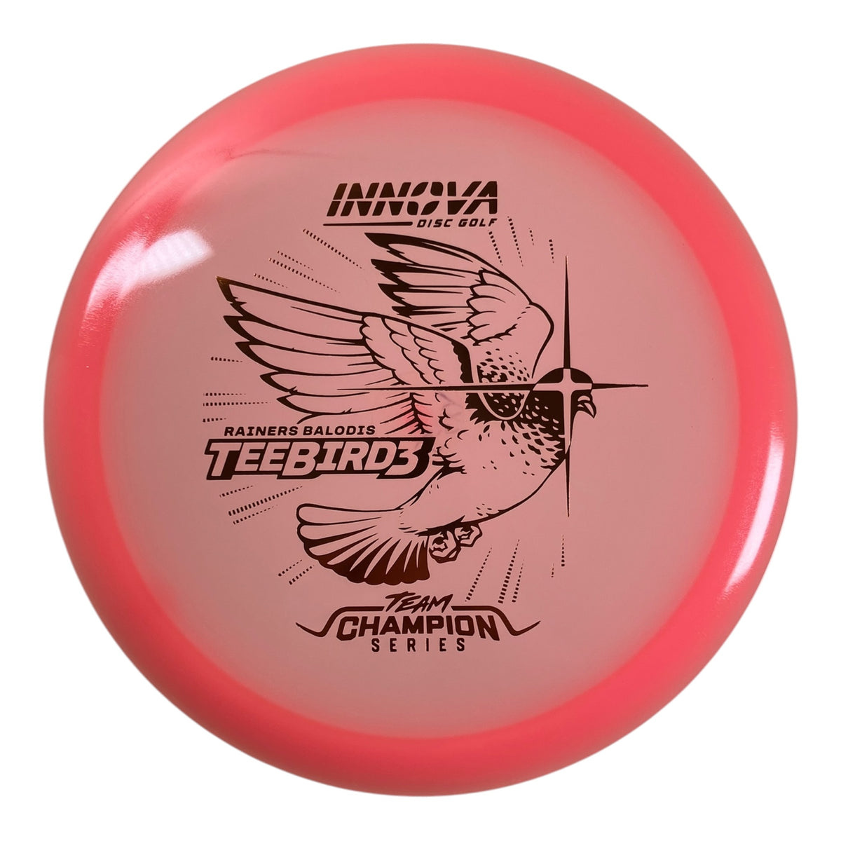 Innova Champion Discs Teebird3 | Proto Glow Champion | Pink/Bronze 174g (Rainers Balodis) Disc Golf