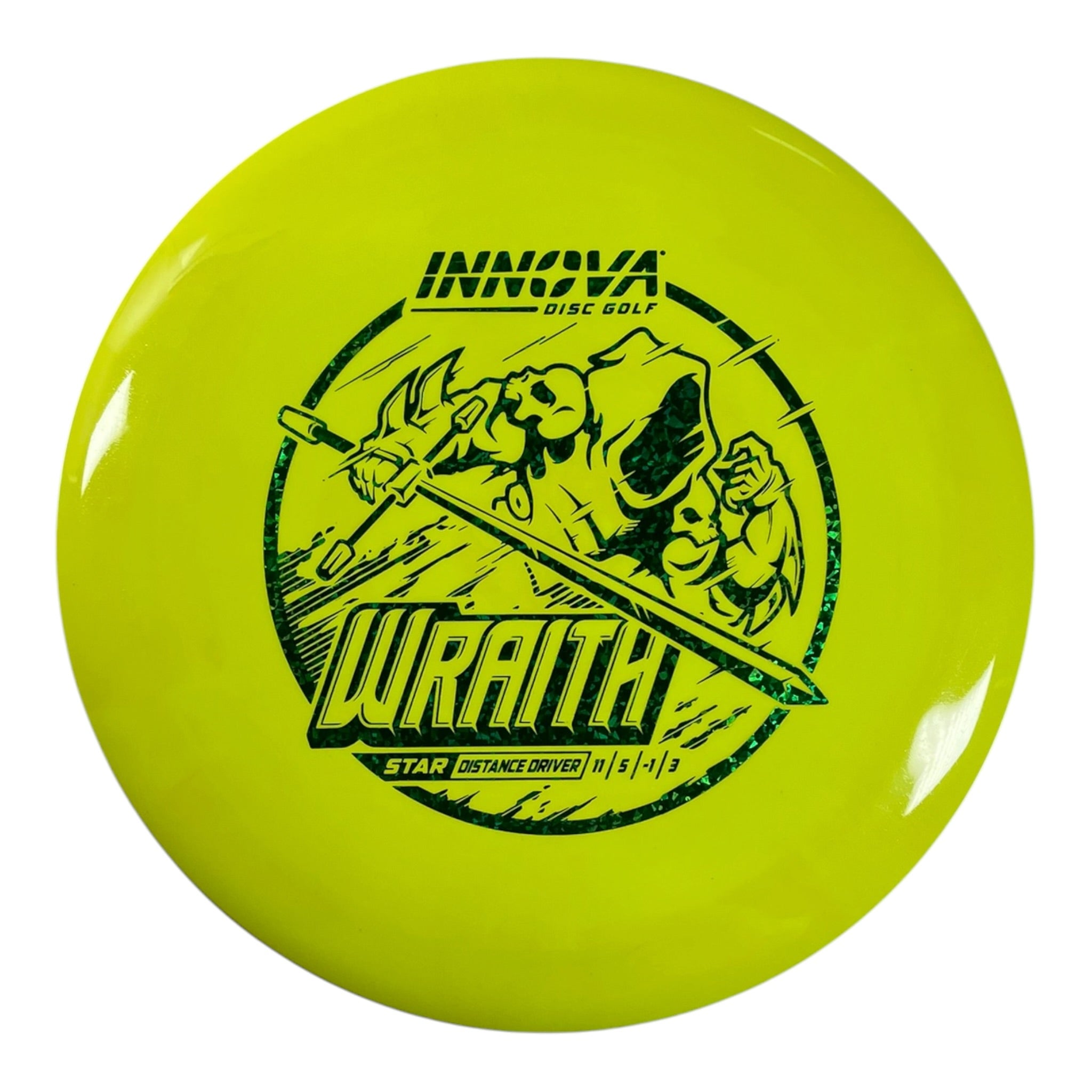 Innova Champion Discs Wraith | Star | Yellow/Green Sparkle 168g Disc Golf
