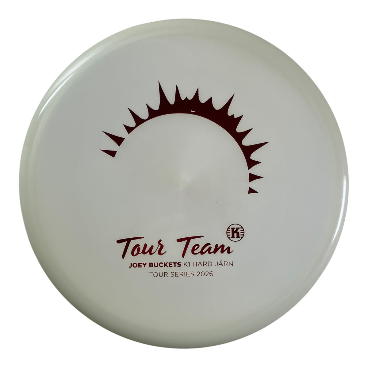 Kastaplast Jarn | K1 Hard Glow | Red/Glow 173g (Joey Buckets Tour Series 2026) Disc Golf