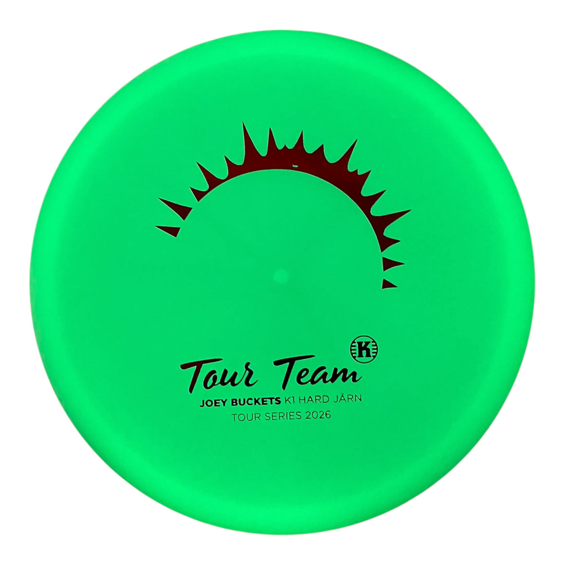 Kastaplast Jarn | K1 Hard Glow | Red/Glow 173g (Joey Buckets Tour Series 2026) Disc Golf