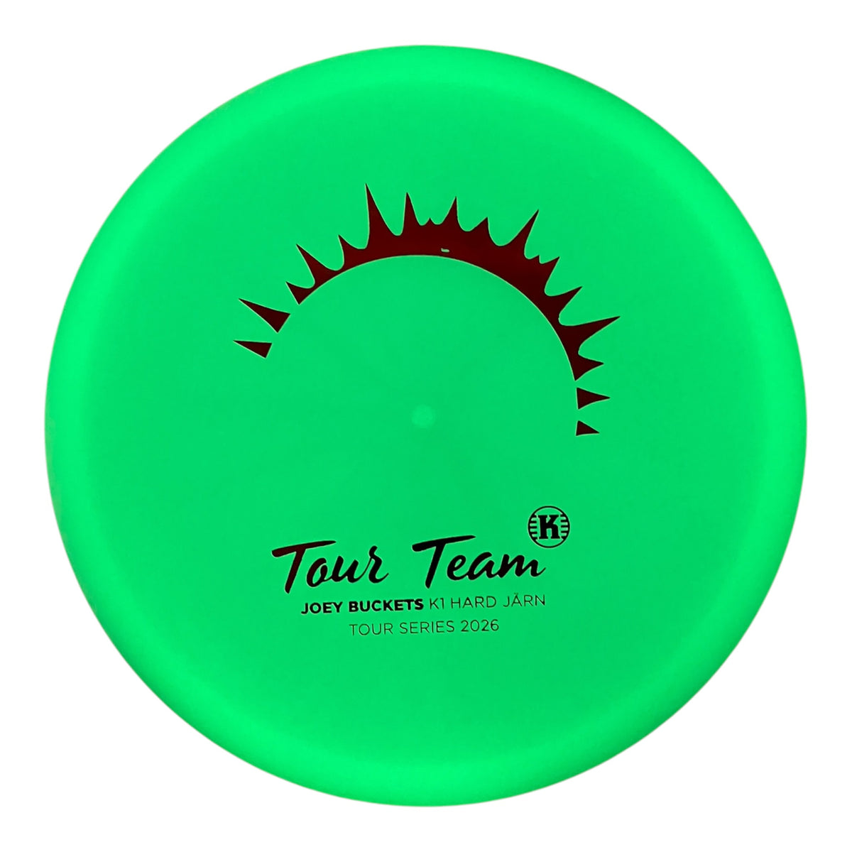 Kastaplast Jarn | K1 Hard Glow | Red/Glow 173g (Joey Buckets Tour Series 2026) Disc Golf