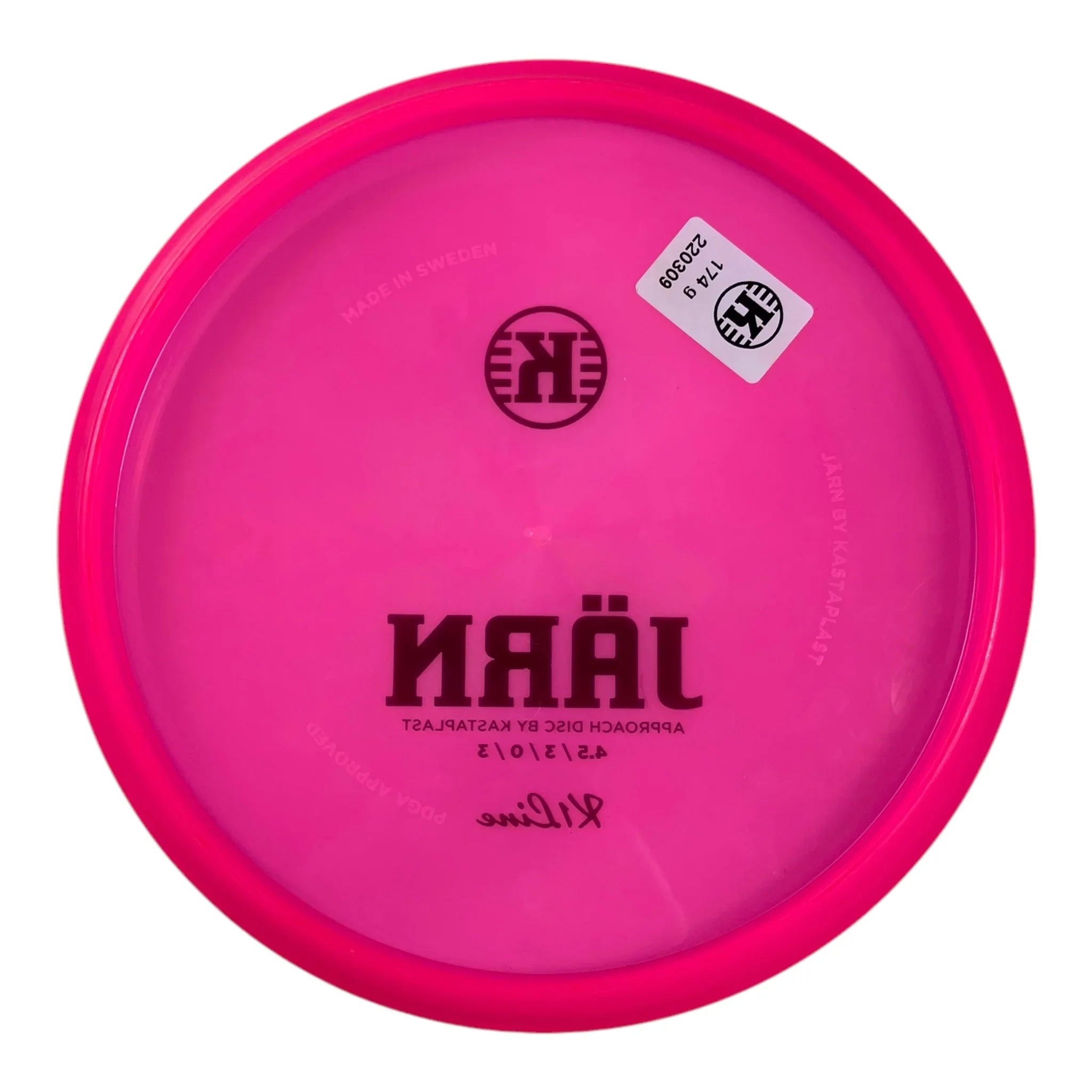 Kastaplast Jarn - Used Like New | K1 | Pink/Black 174g Disc Golf