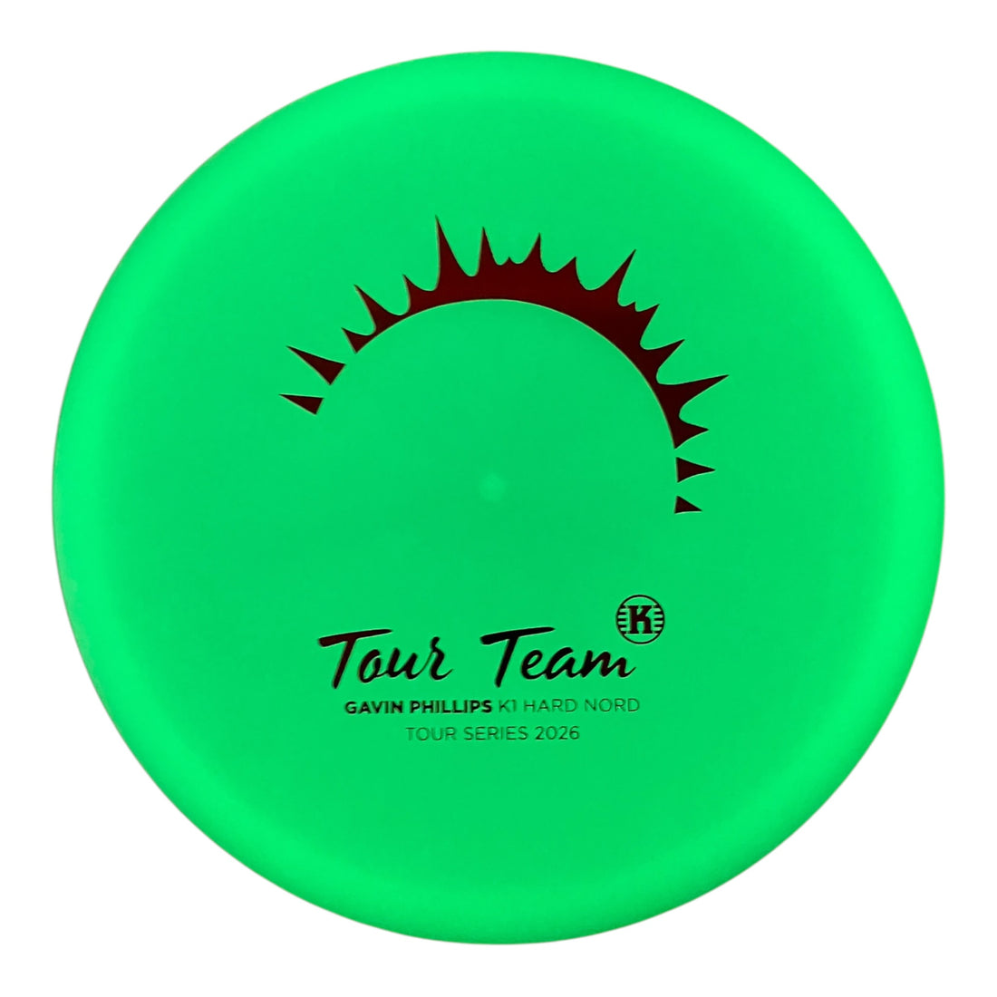 Kastaplast Nord | K1 Hard Glow | Red/Glow 177g (Gavin Phillips Tour Series 2026) Disc Golf