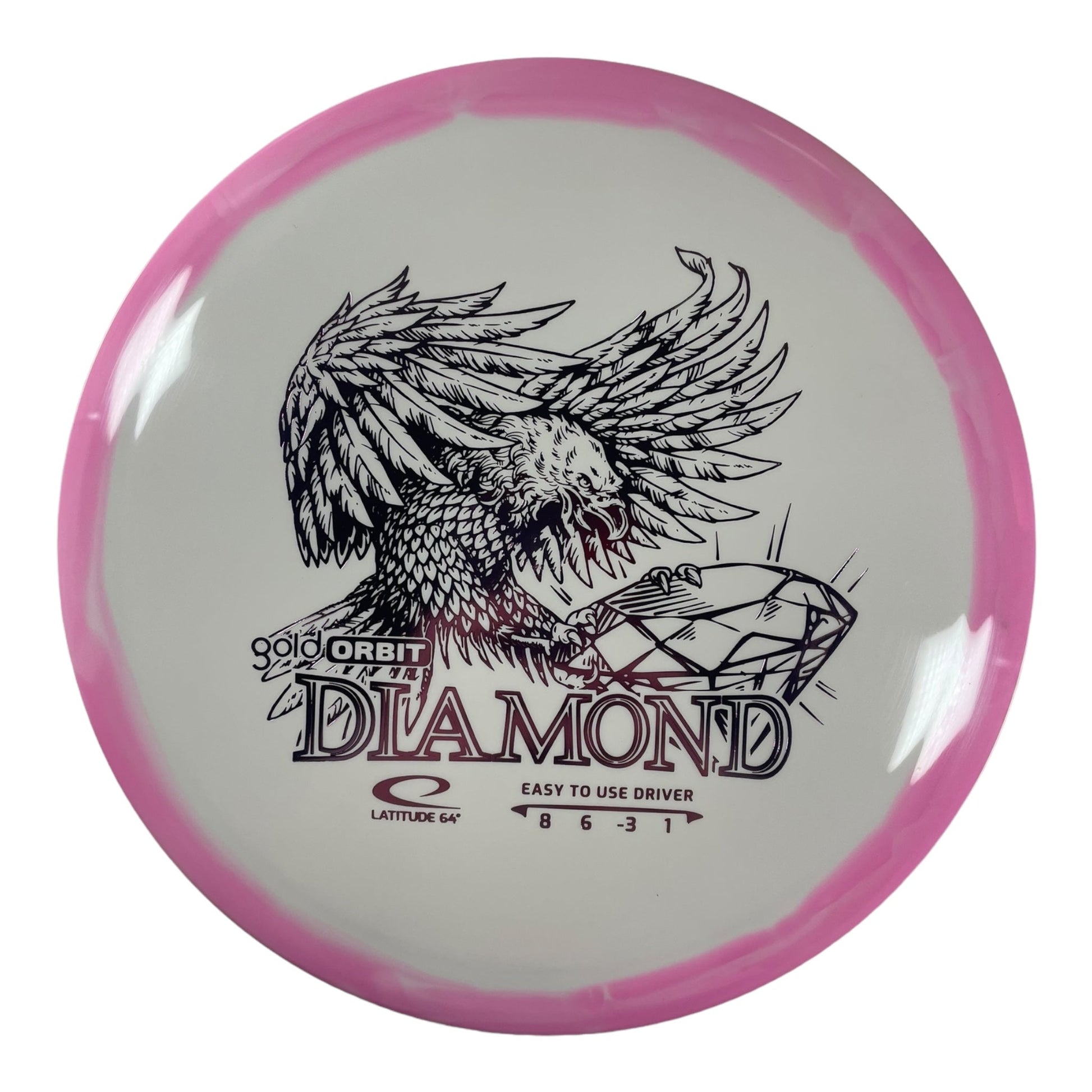 Latitude 64 Diamond | Gold Orbit | White/Pink 158 - 159g Disc Golf