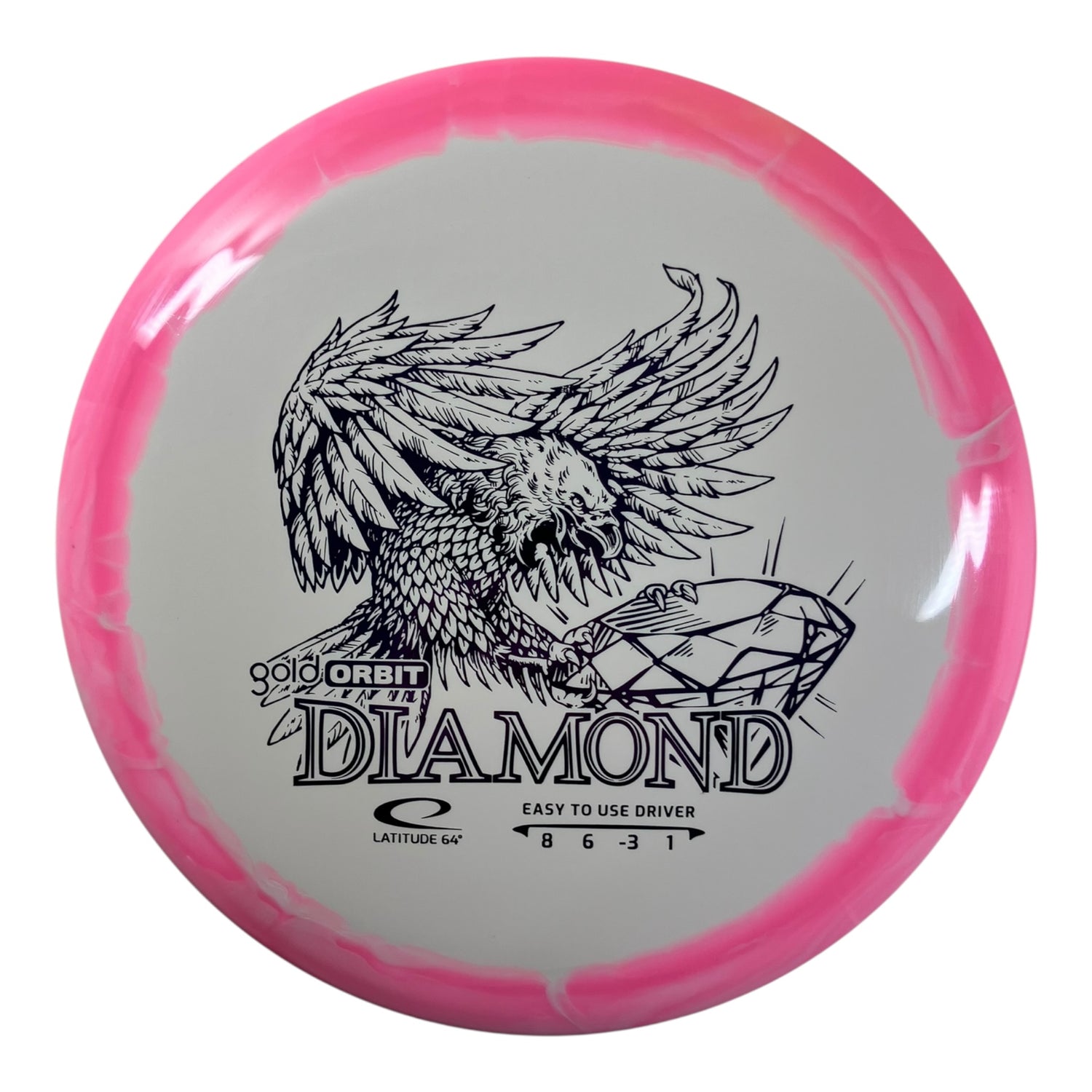 Latitude 64 Diamond | Gold Orbit | White/Pink 157g Disc Golf
