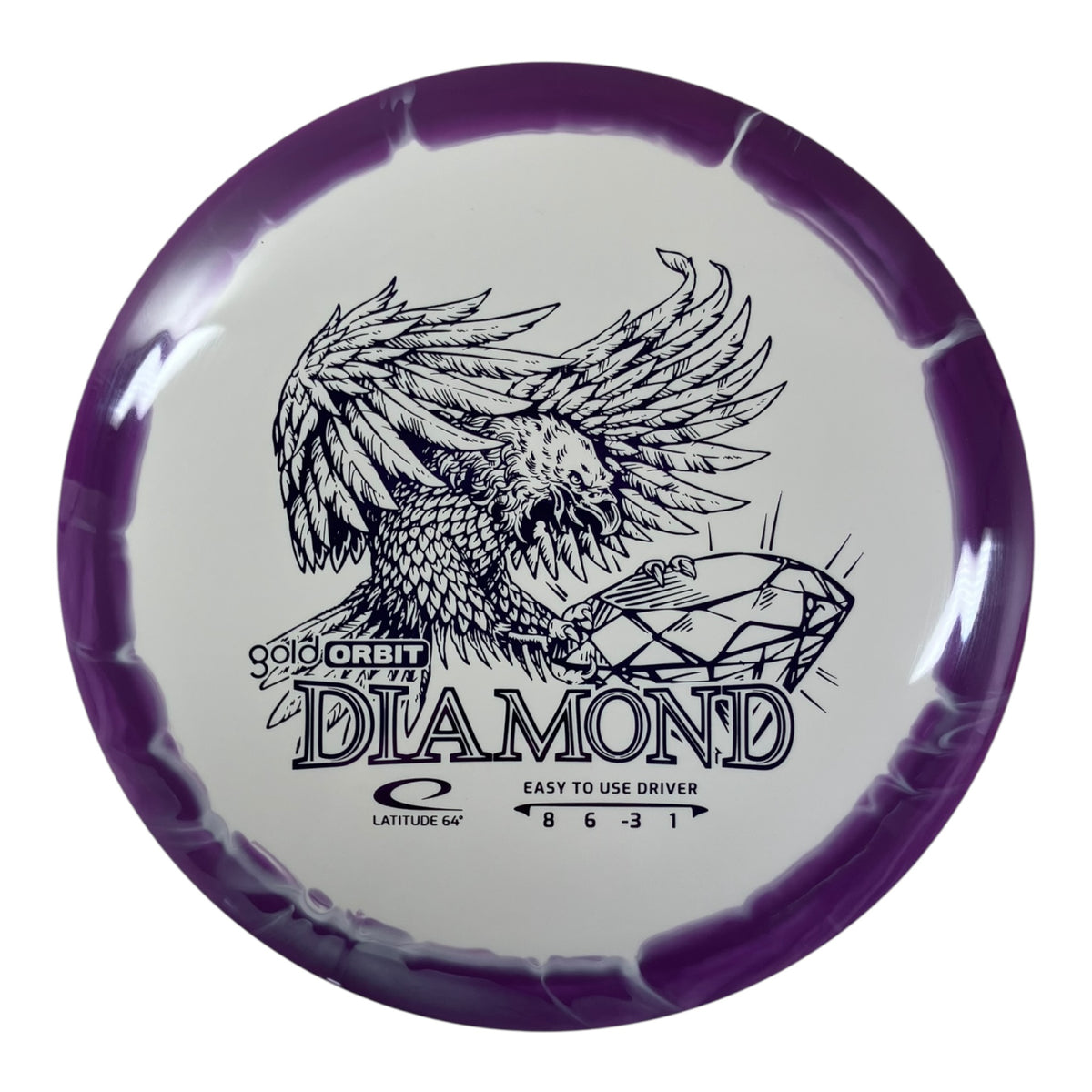 Latitude 64 Diamond | Gold Orbit | White/Purple 158g Disc Golf