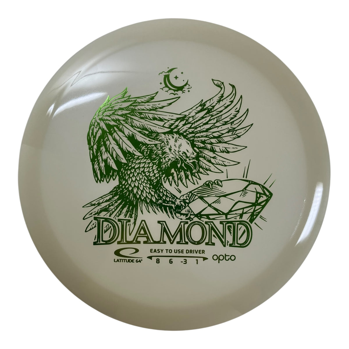 Latitude 64 Diamond | Opto Moonshine | Glow/Green 156g Disc Golf