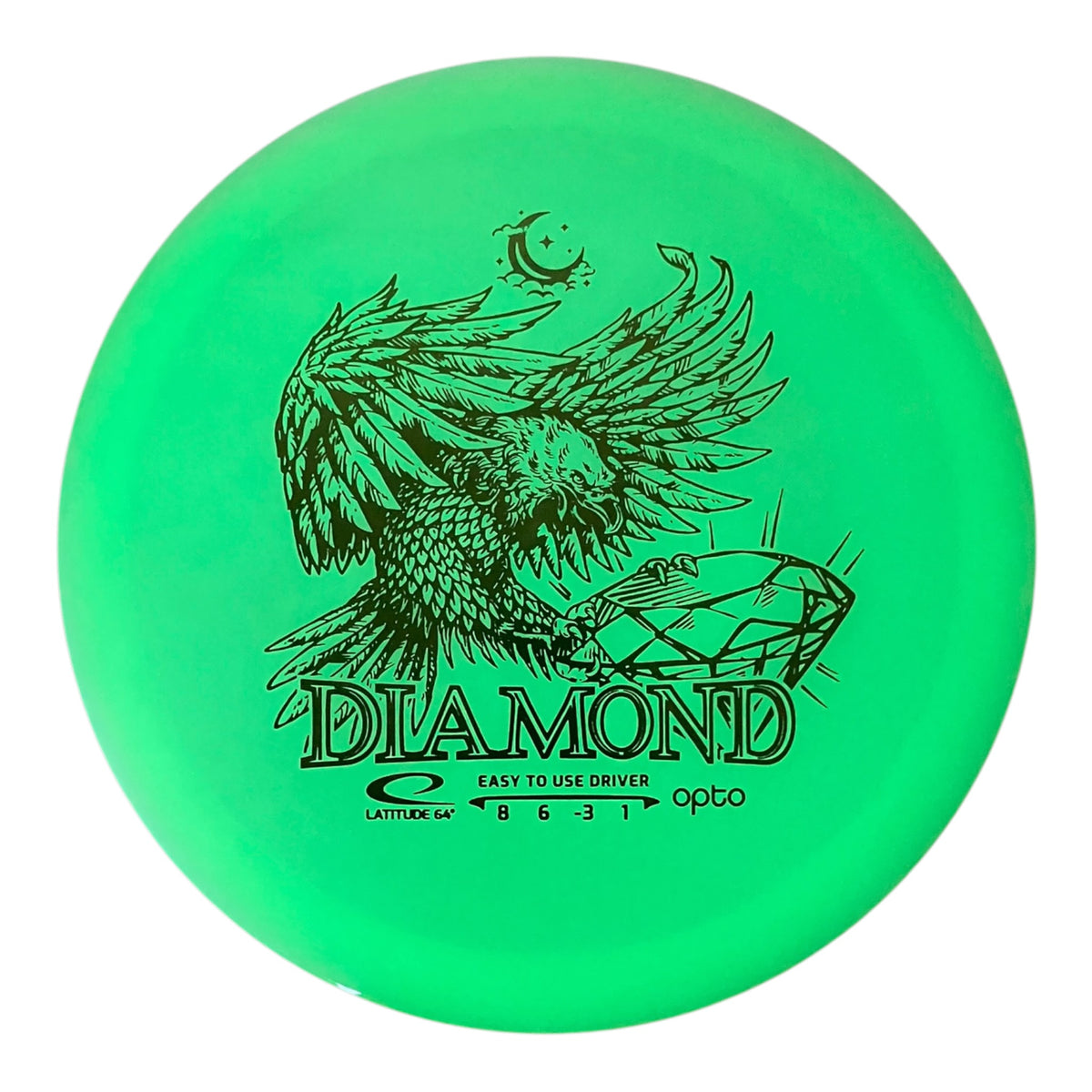 Latitude 64 Diamond | Opto Moonshine | Glow/Green 156g Disc Golf
