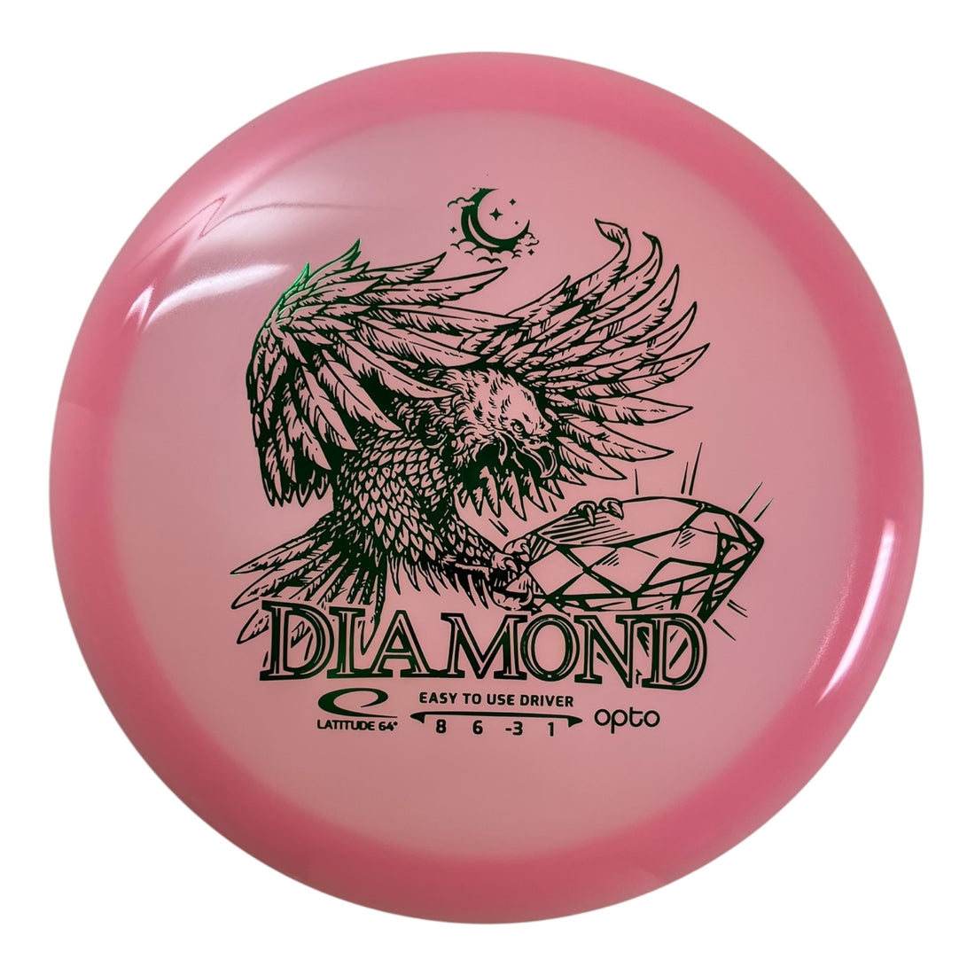 Latitude 64 Diamond | Opto Moonshine | Pink/Green 156g Disc Golf
