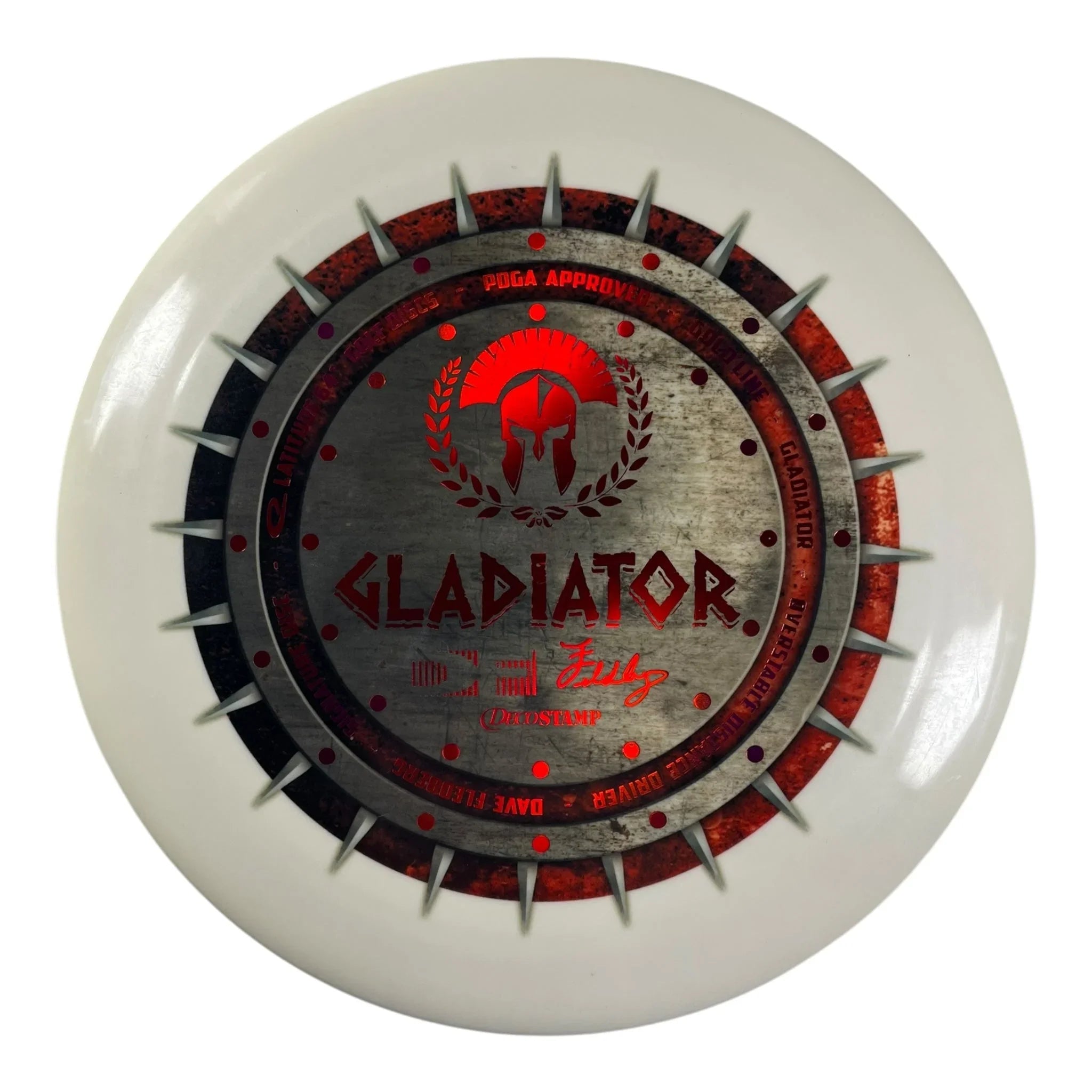 Latitude 64 Gladiator | Gold | White/Decostamp 175g (Dave Feldberg) Disc Golf