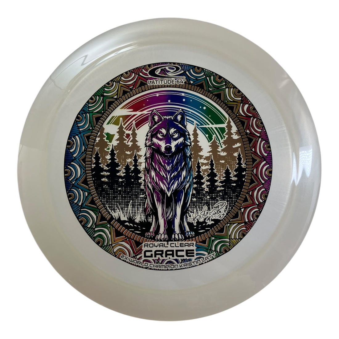 Latitude 64 Grace | Royal Clear | White/Rainbow 173g (Kristin Latt) Disc Golf