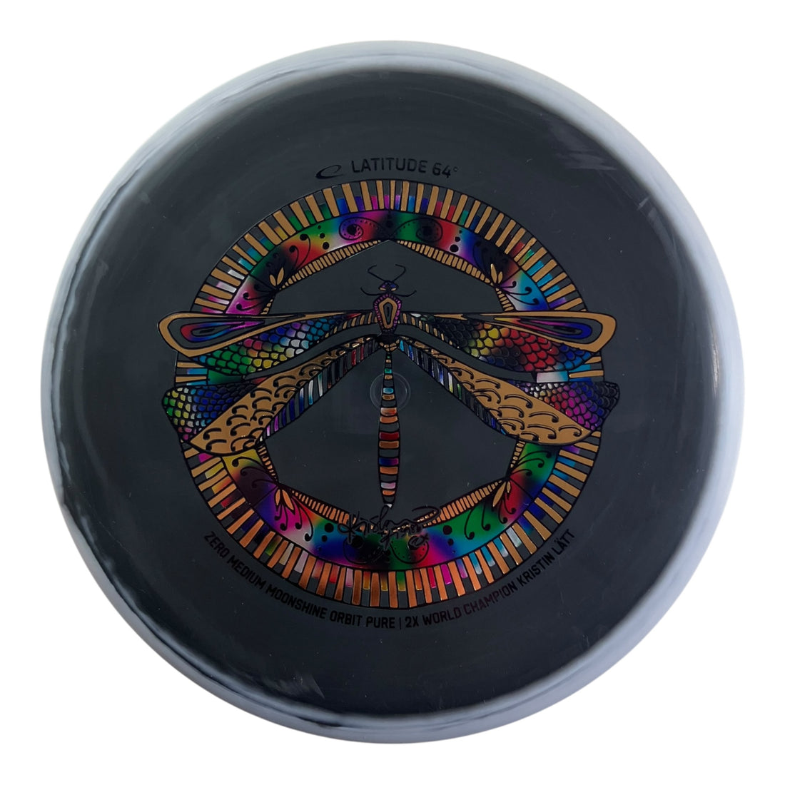 Latitude 64 Pure | Zero Medium Moonshine Orbit | Black/White/Rainbow 173g (Kristin Latt) Disc Golf