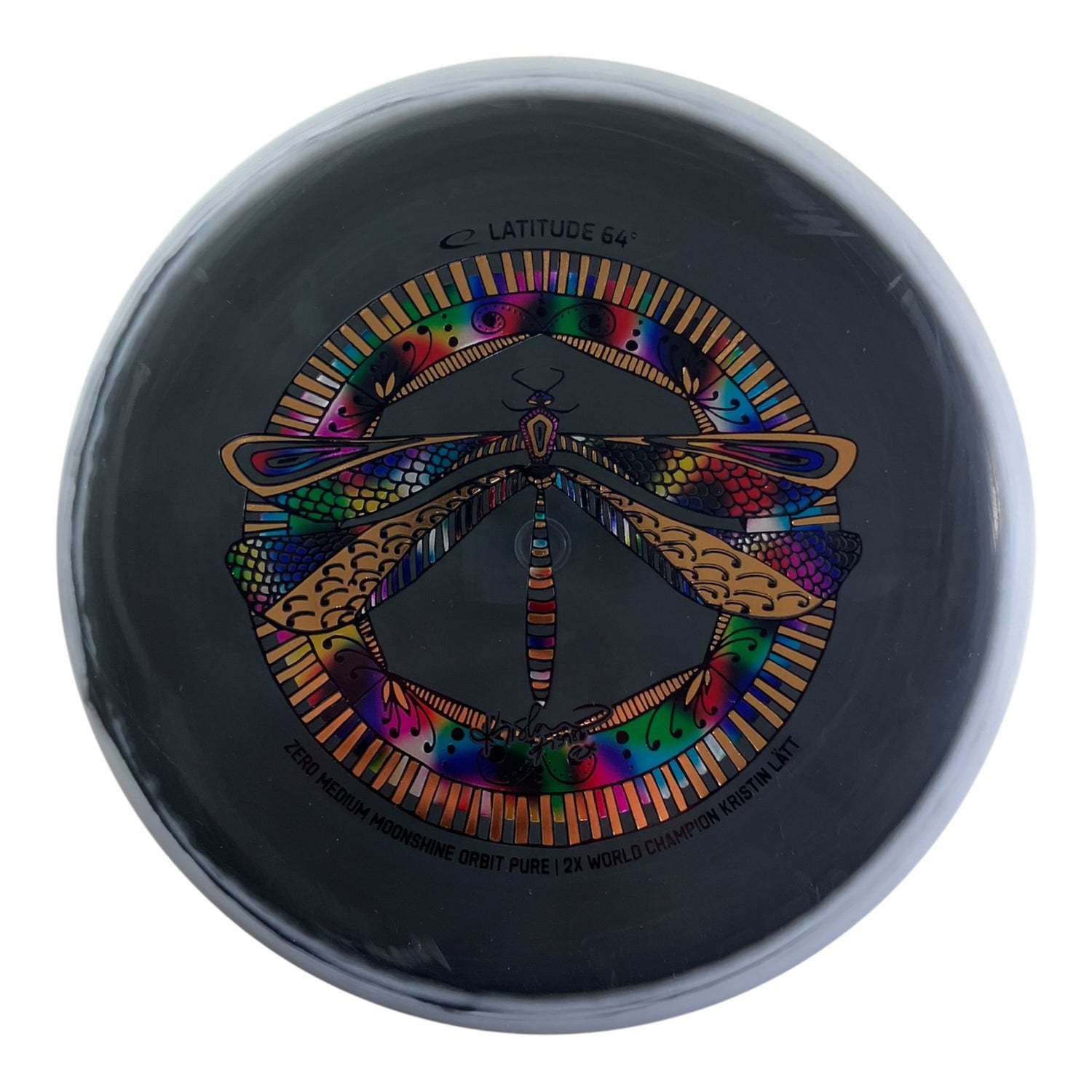 Latitude 64 Pure | Zero Medium Moonshine Orbit | Black/White/Rainbow 173g (Kristin Latt) Disc Golf