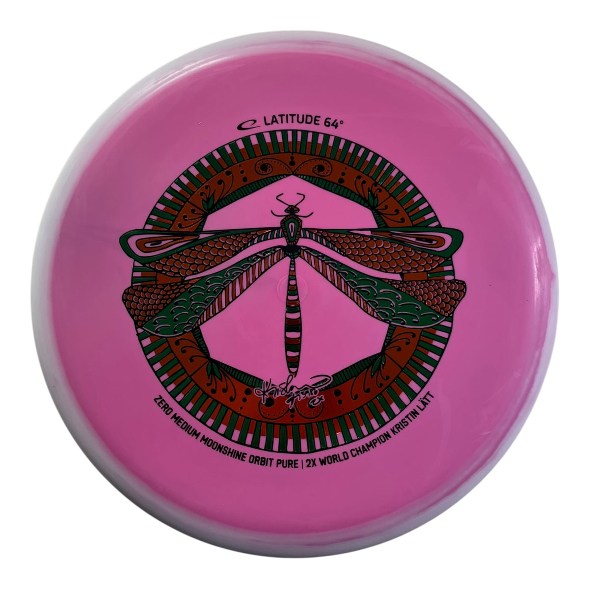 Latitude 64 Pure | Zero Medium Moonshine Orbit | Pink/Green/Bronze 174g (Kristin Latt) Disc Golf