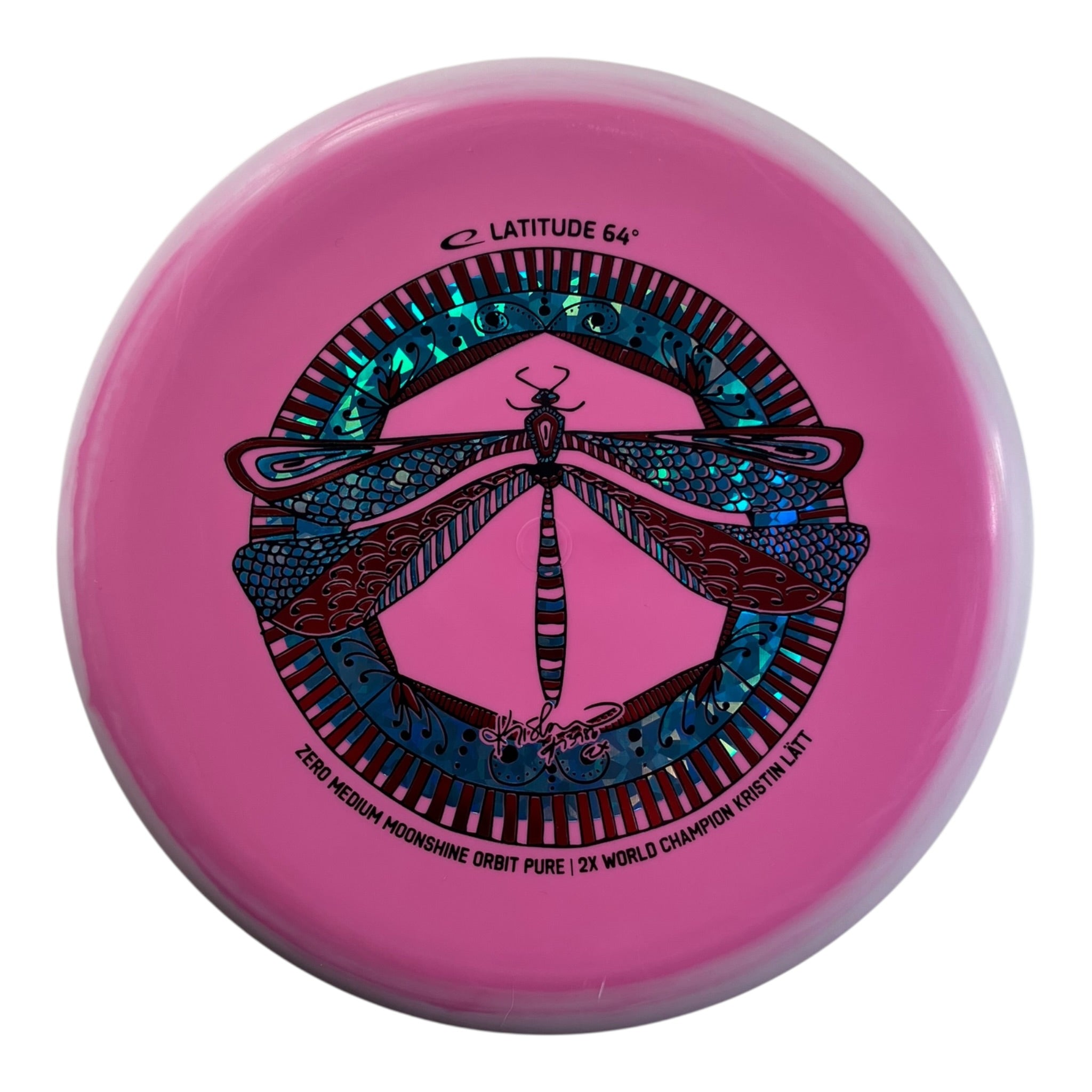 Latitude 64 Pure | Zero Medium Moonshine Orbit | Pink/White/Blue 174g (Kristin Latt) Disc Golf
