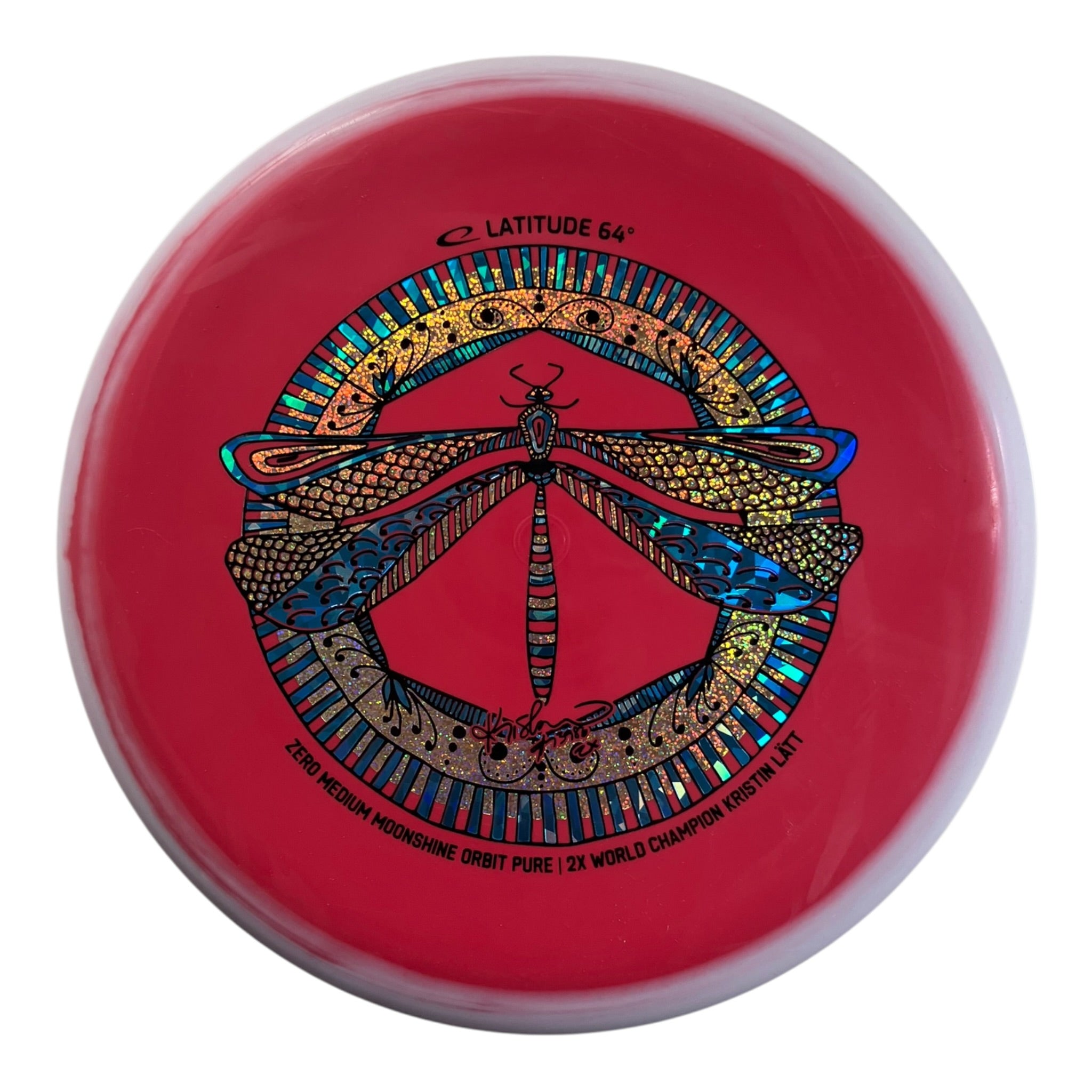Latitude 64 Pure | Zero Medium Moonshine Orbit | Red/Blue/Gold 174g (Kristin Latt) Disc Golf