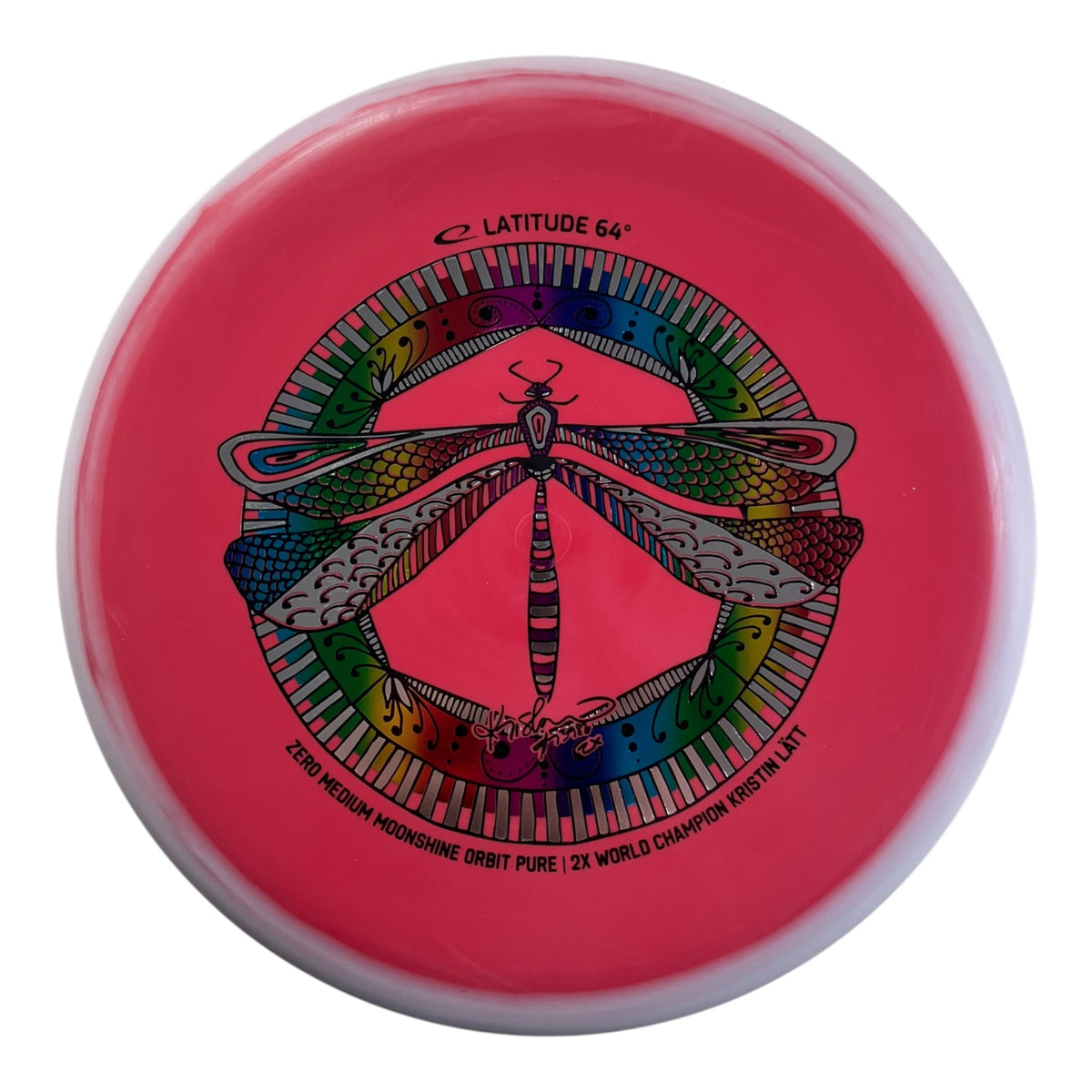Latitude 64 Pure | Zero Medium Moonshine Orbit | Red/Silver/Rainbow 174g (Kristin Latt) Disc Golf