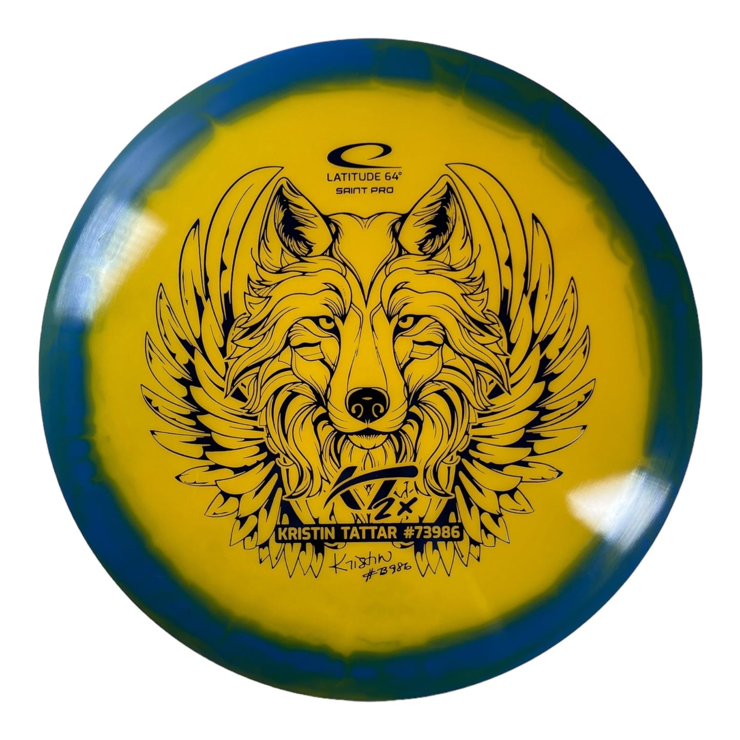 Latitude 64 Saint Pro | Gold Orbit | Yellow/Blue 176g (Kristin Tattar) Disc Golf