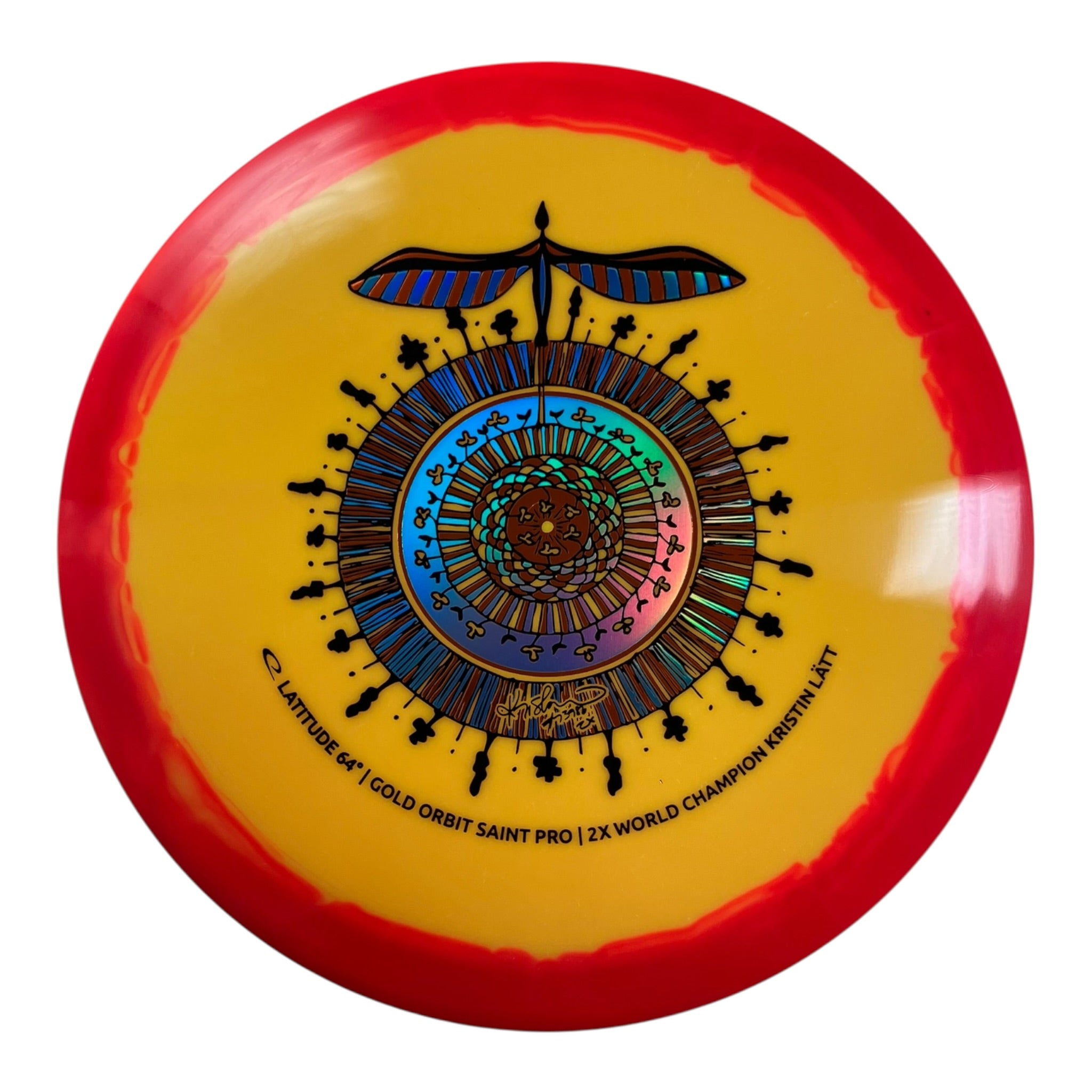 Latitude 64 Saint Pro | Gold Orbit | Orange/Yellow/Blue 173g (Kristin Latt) Disc Golf