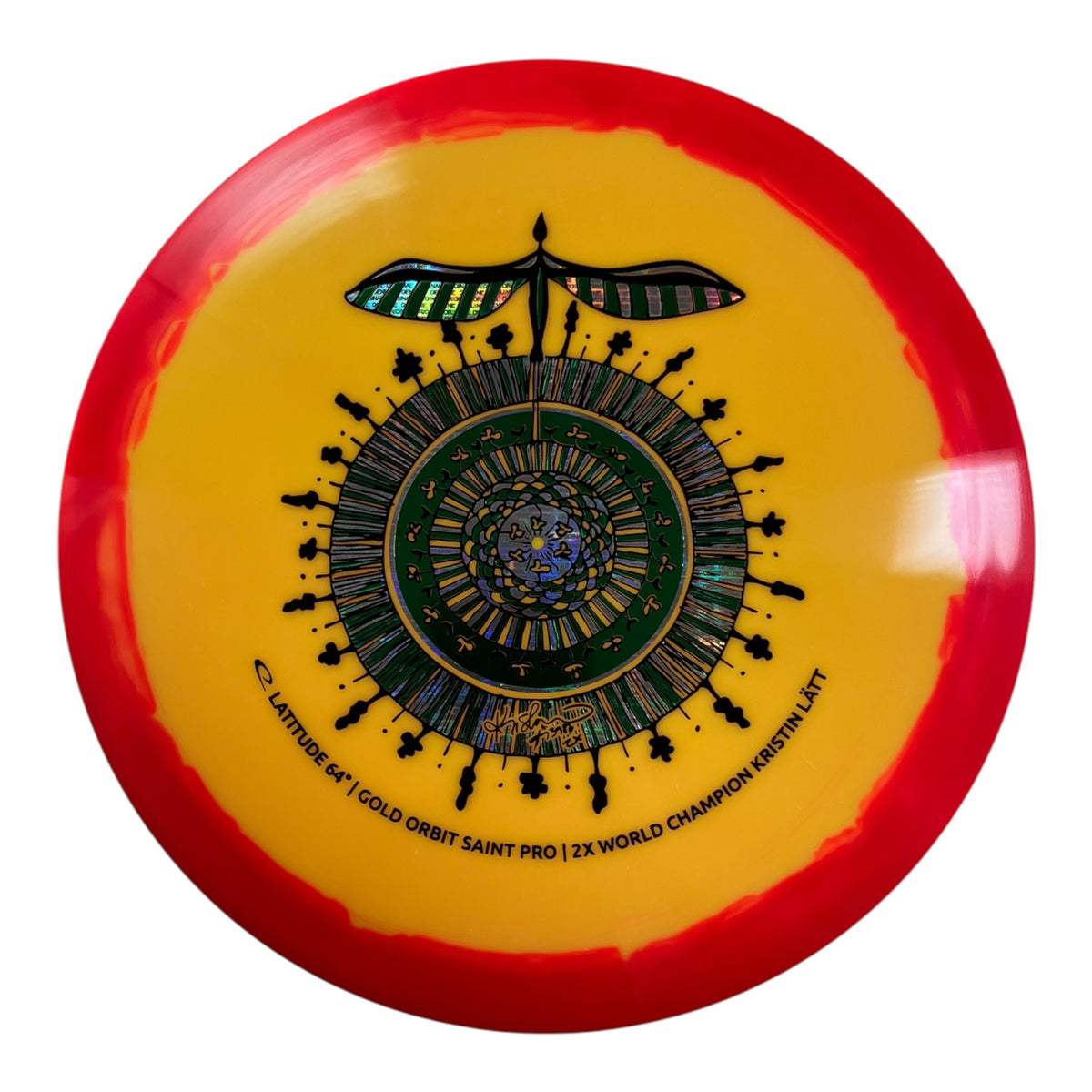 Latitude 64 Saint Pro | Gold Orbit | Orange/Yellow/Green 173g (Kristin Latt) Disc Golf