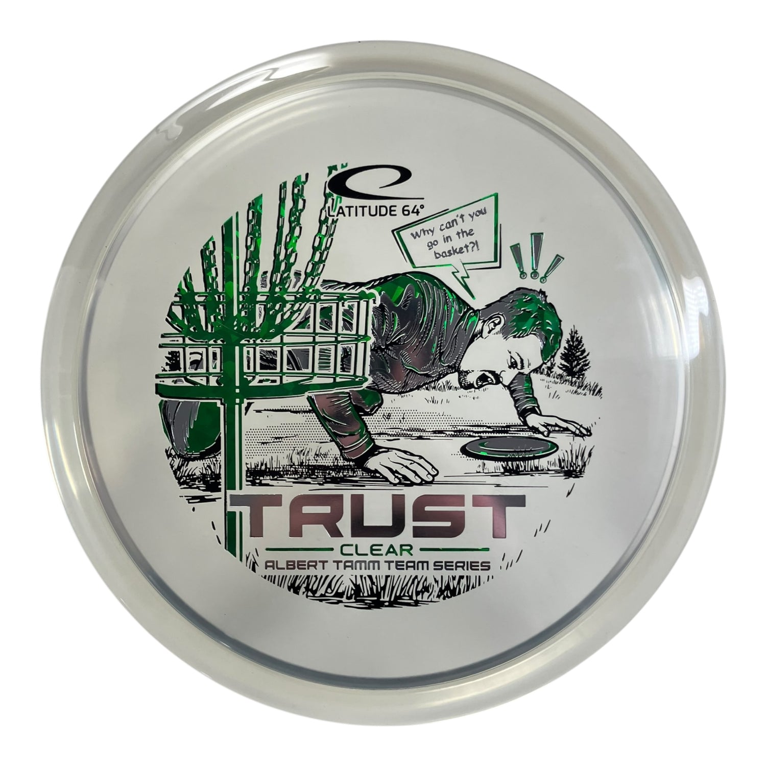 Latitude 64 Trust | Royal Clear | Clear/Silver/Green 177g (Albert Tamm) Disc Golf