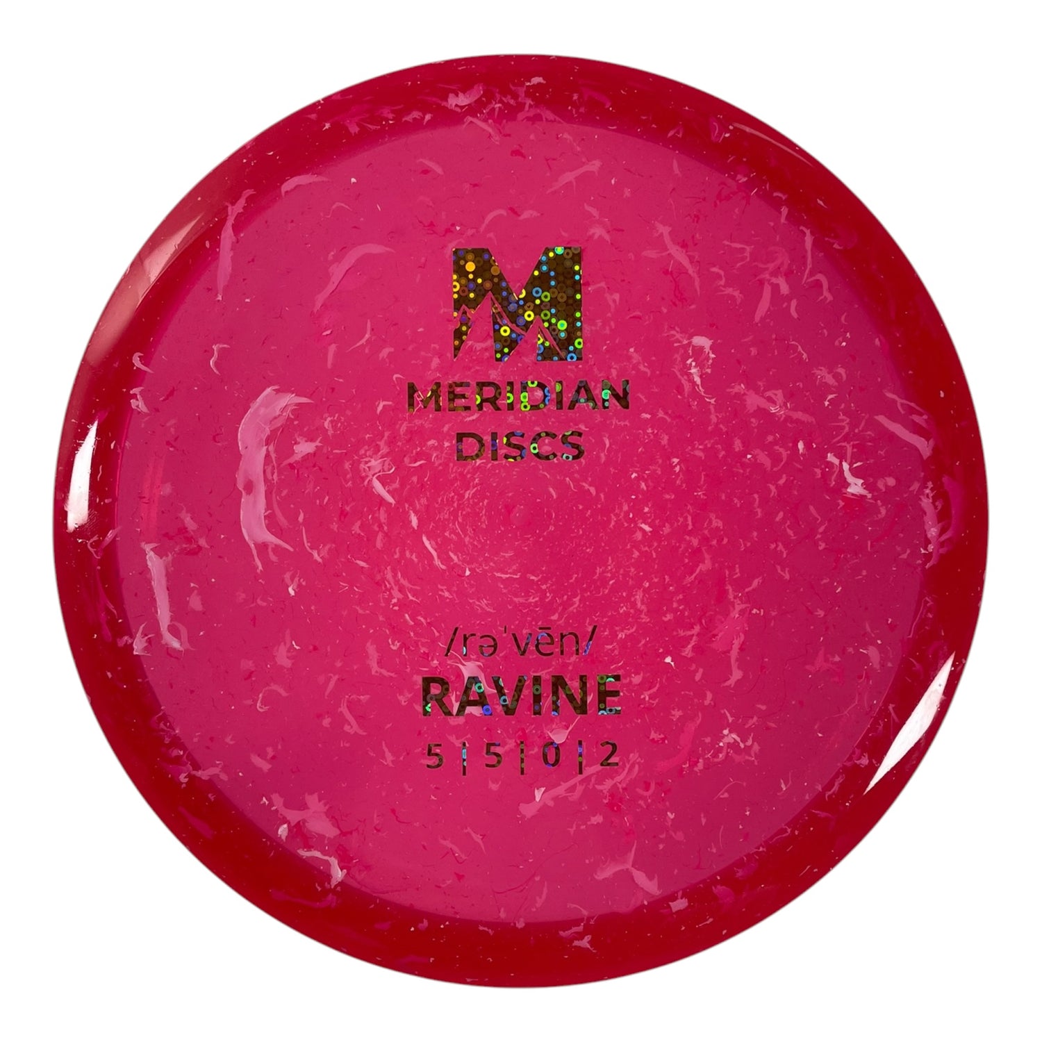 Meridian Discs Ravine | Marbled Clarus | Red/Gold Sparkle 179g Disc Golf