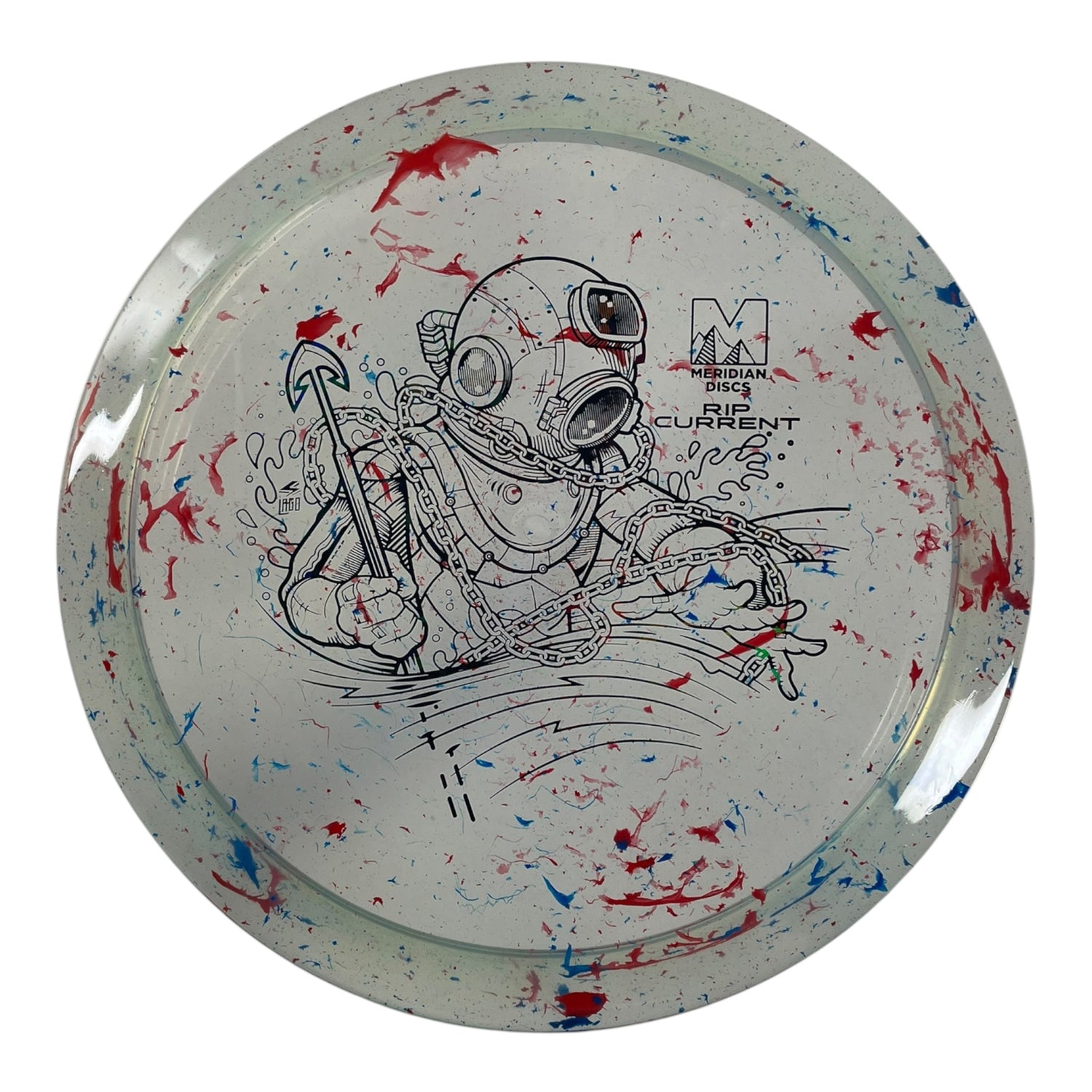 Meridian Discs Rip Current | Marbled Clarus | Clear/Black Holo 175g Disc Golf