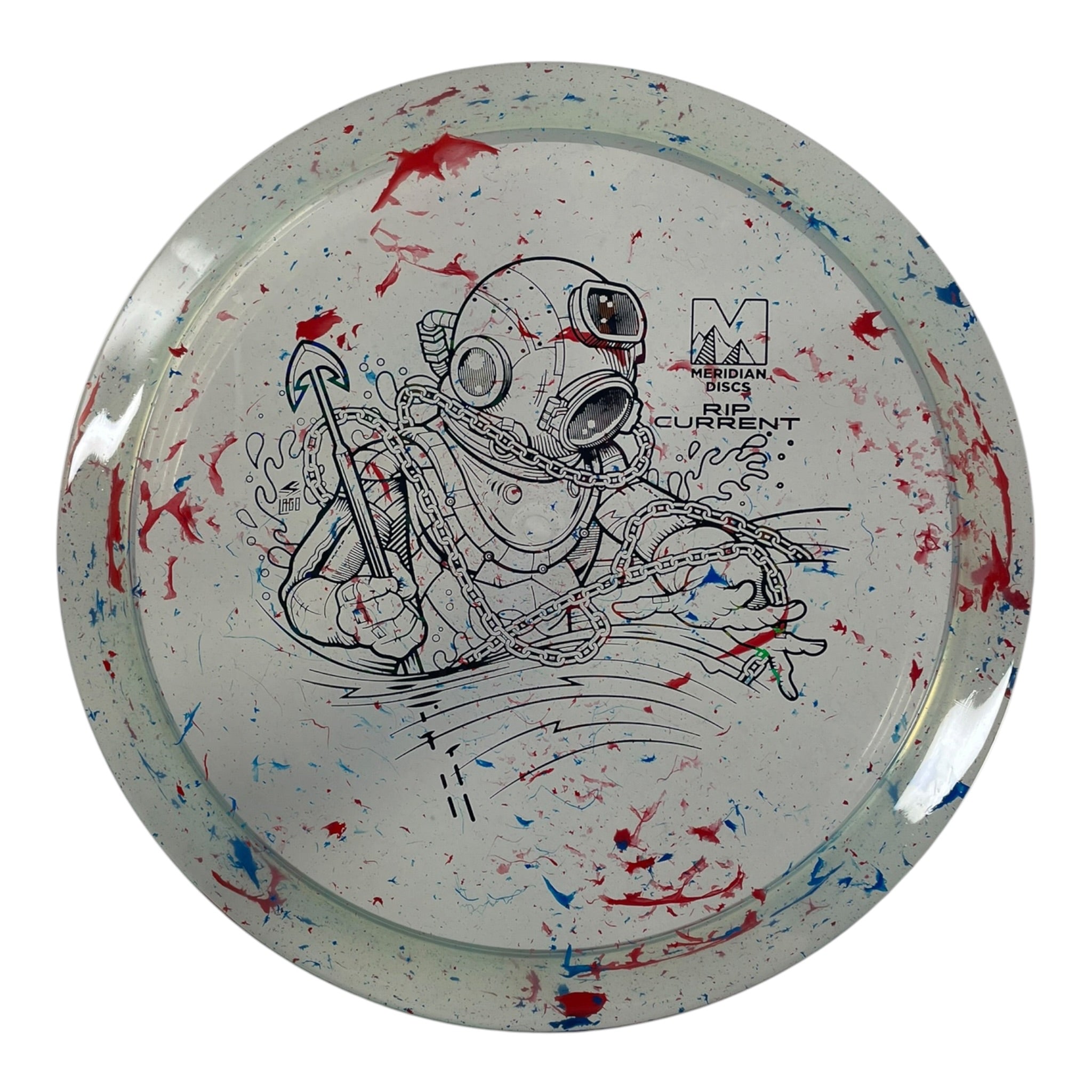 Meridian Discs Rip Current | Marbled Clarus | Clear/Black Holo 175g Disc Golf